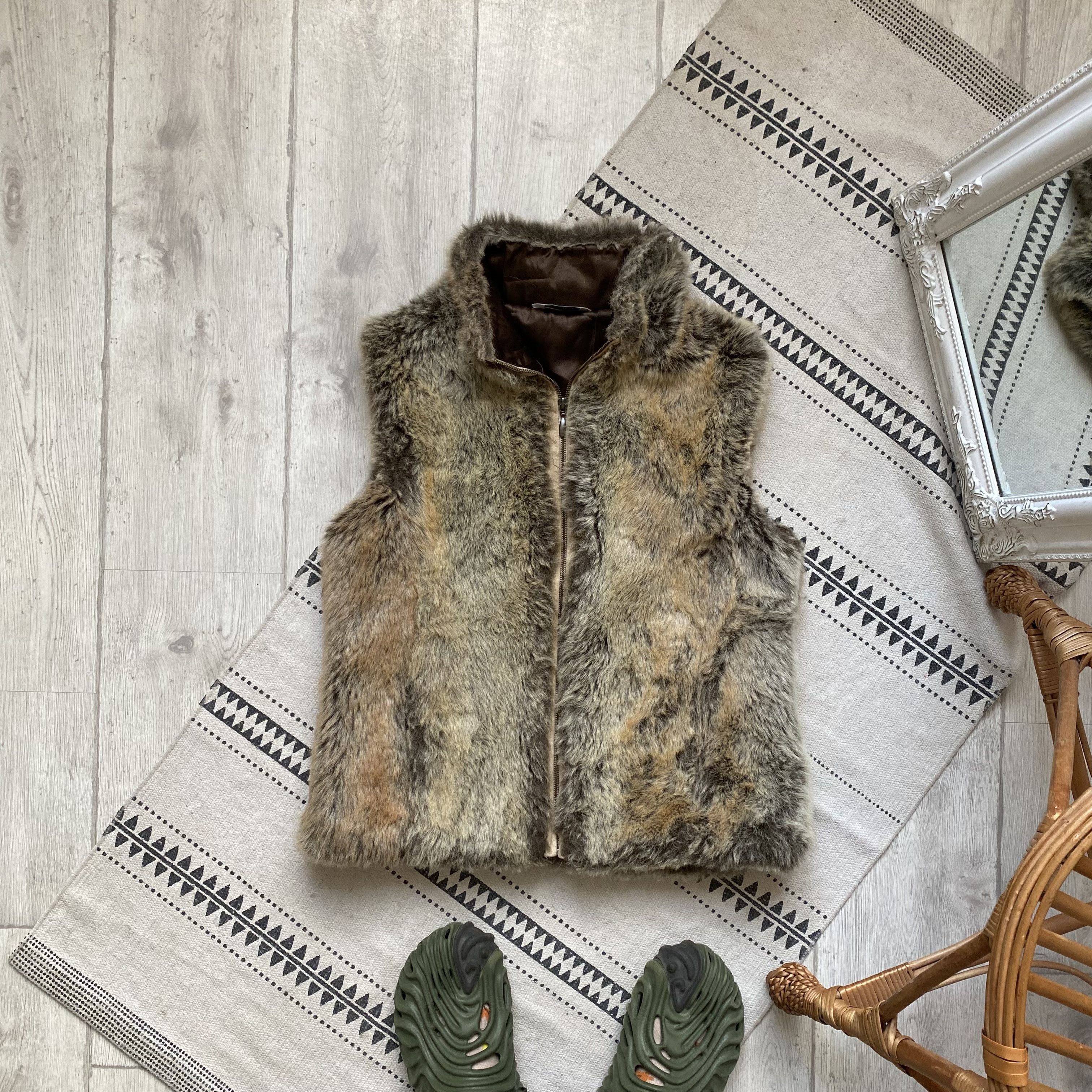 If Six Was Nine Vintage Y2K Crpped Faux Fur Vest LGB Style UNISEX