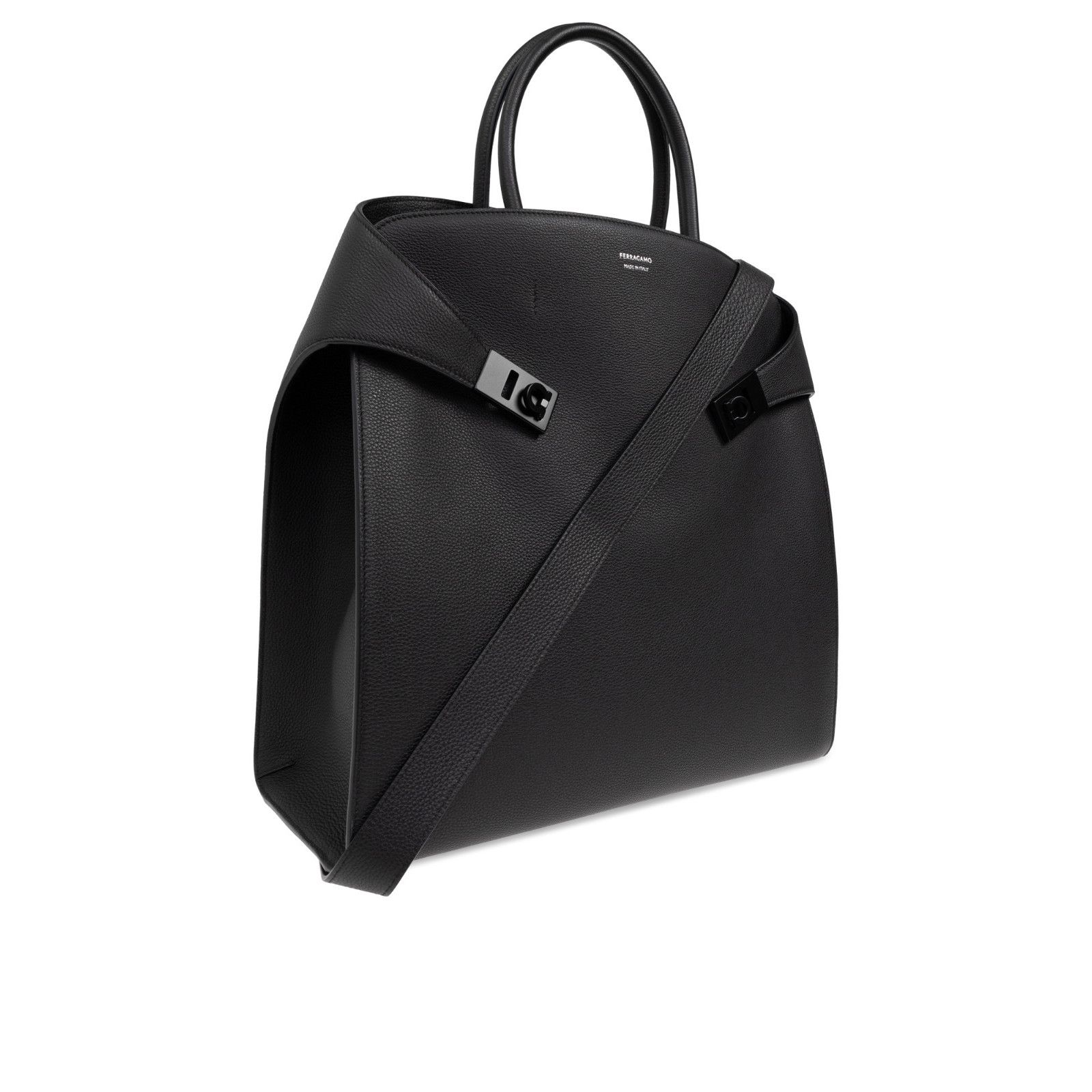 Salvatore Ferragamo FERRAGAMO Hug Black Shopper Tote Bag New & Authentic Size ONE SIZE - 3 Thumbnail