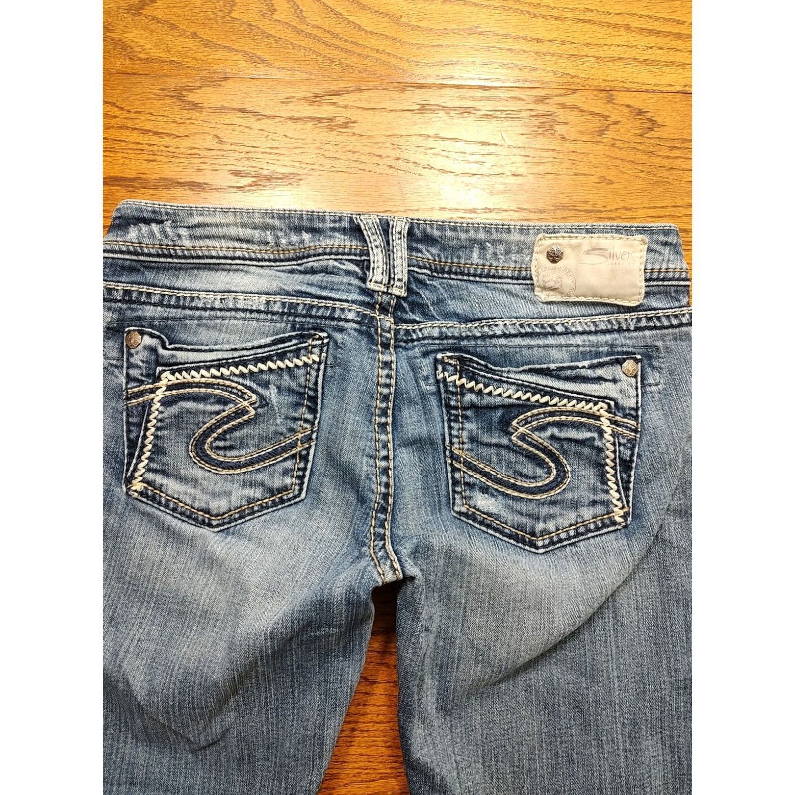 Silver Jeans Co. Silver Jeans Womens Jeans Straight 5-Pocket Denim Blue Light Wash 29x29 Inseam XS? 29? Size 29" - 3 Thumbnail