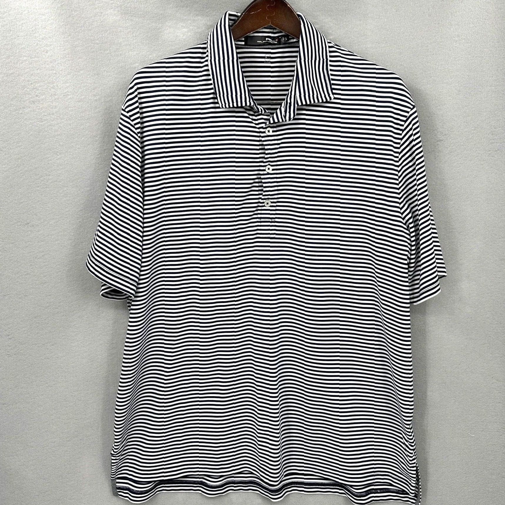 RLX Ralph Lauren VINTAGE RLX Ralph Lauren Polo Shirt Mens XL Navy Blue Striped Golf Preppy Collared Dad Size US XL / EU 56 / 4 - 2 Thumbnail