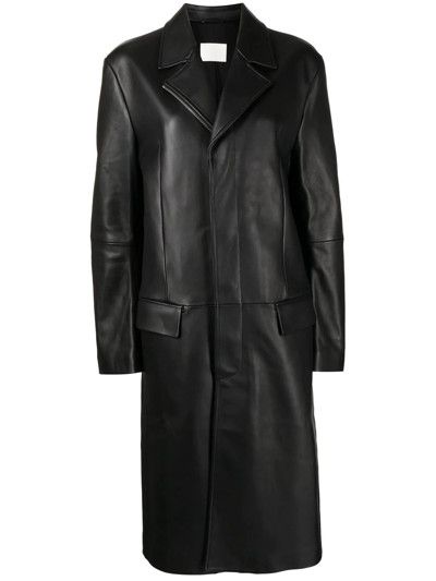 Dion Lee o1tko11224 Longline Leather Trench Coat in Black Size US M / EU 48-50 / 2 - 1 Thumbnail