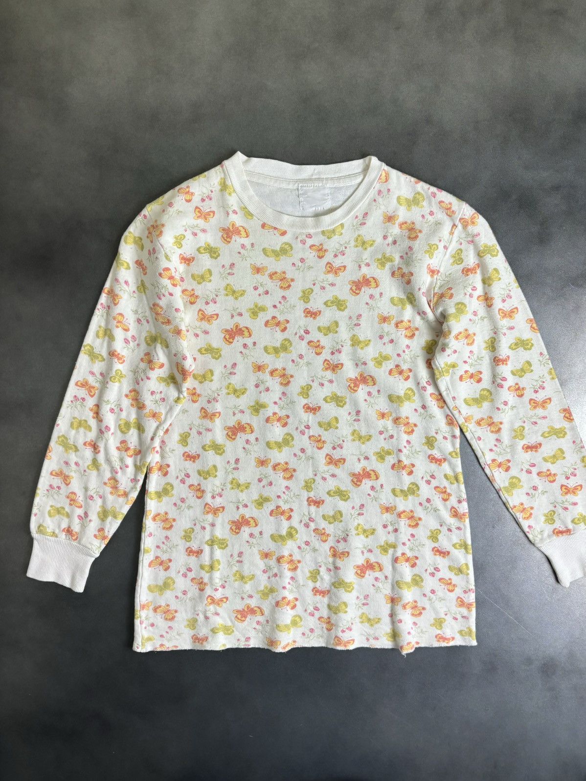JCPenney × Sears × Vintage 1970s Butterfly Print Thermal Vintage Duofold Undershirt USA Size XS / US 0-2 / IT 36-38 - 1 Thumbnail