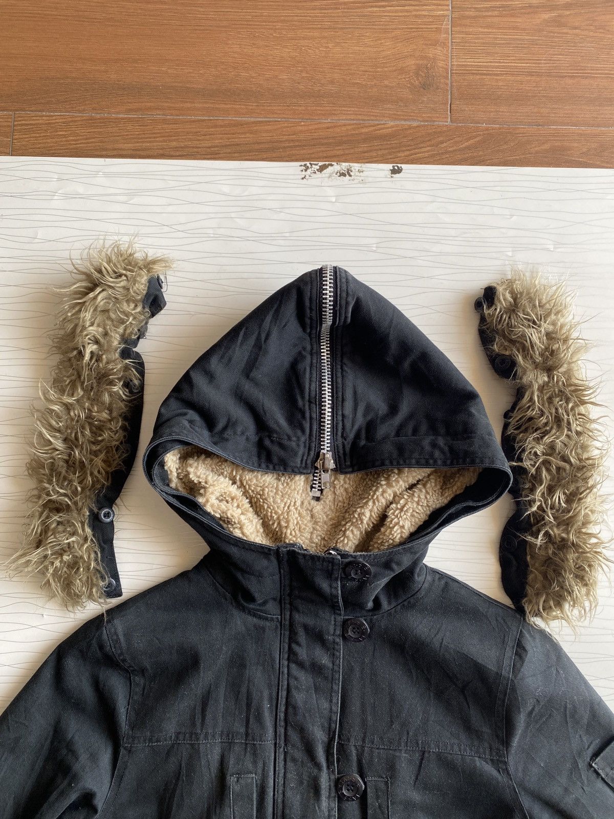 20471120 Japanes Brand Jassie Parka Fur Jacket Sherpa Detachable Hood Size US M / EU 48-50 / 2 - 9 Thumbnail