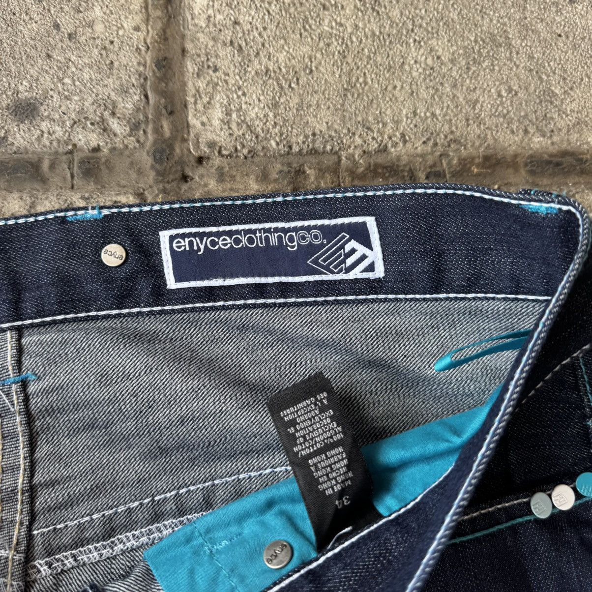 Enyce BAGGY VINTAGE Y2K ENYCE HEX STYLE EMBROIDERED DENIM JEANS Size US 34 / EU 50 - 14 Thumbnail