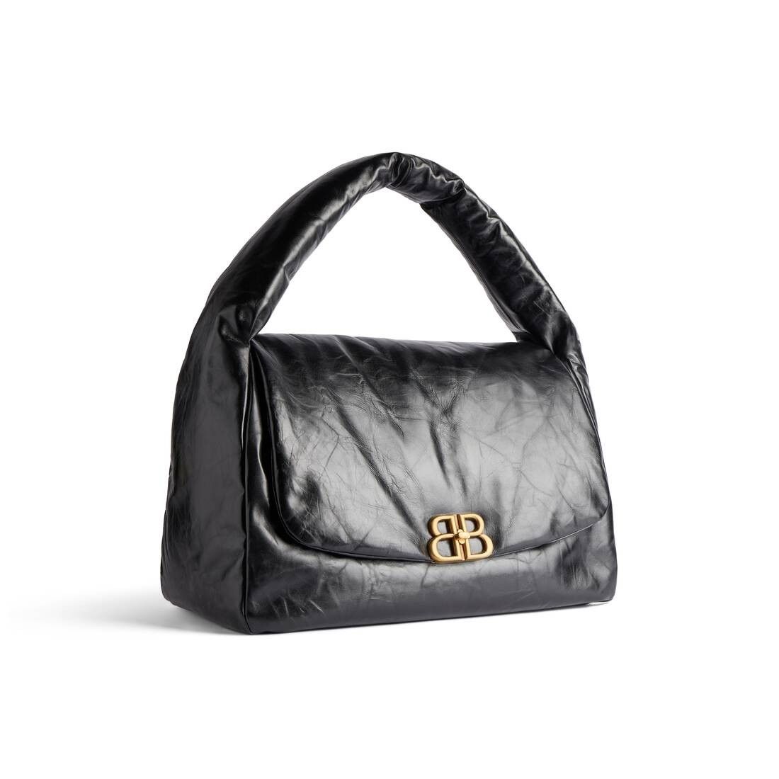 Balenciaga o1tr1nto1125 Size: OS / Monaco Large Sling Bag in Black Size ONE SIZE - 4 Thumbnail