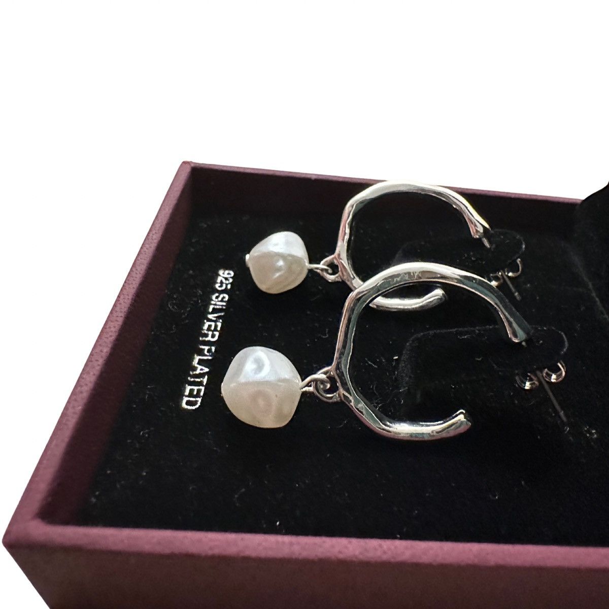 French Connection French Connection Pearl Hoop Earrings (925 Silver Plated) Size ONE SIZE - 4 Thumbnail
