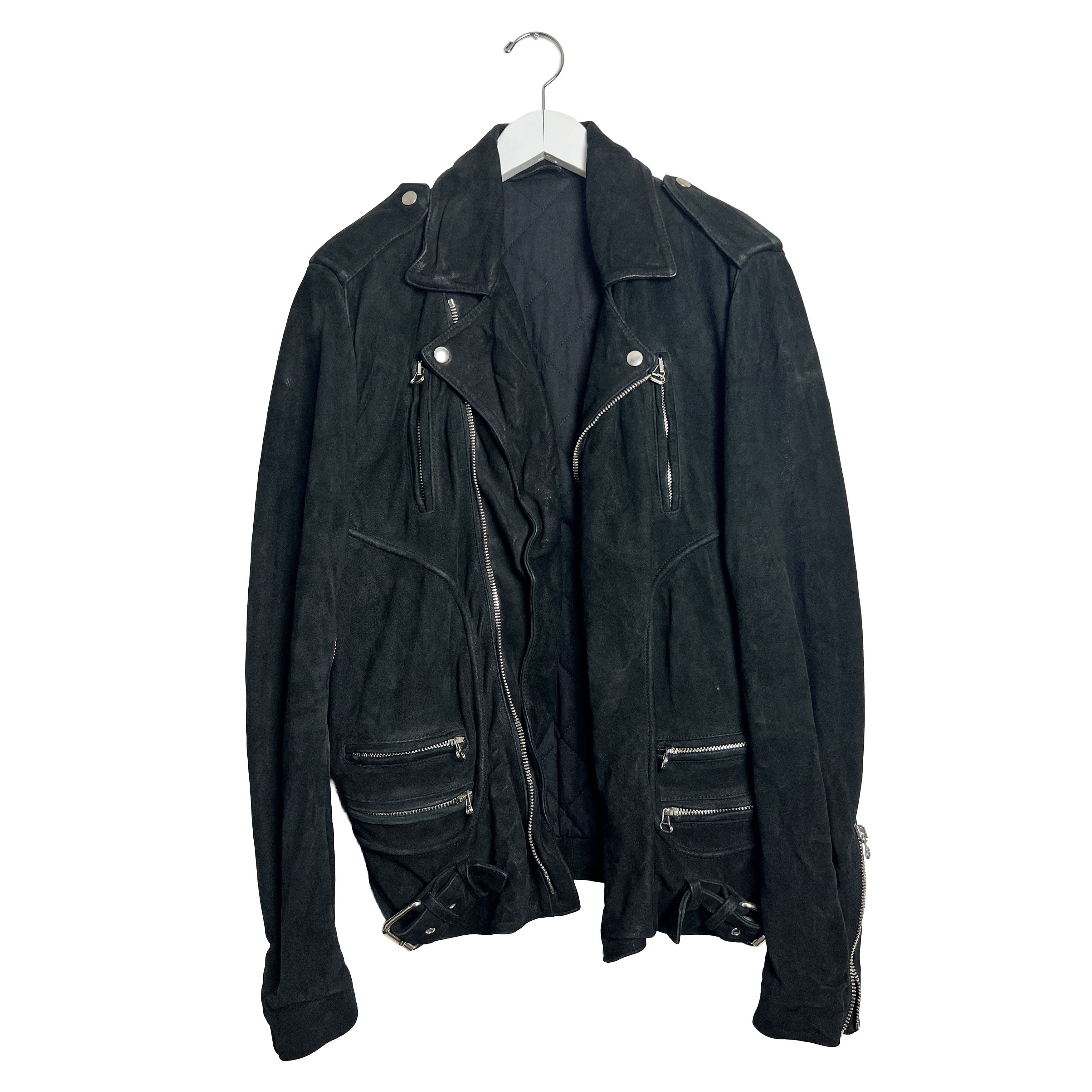 Balmain Christophe Decarnin Era Suede Leather Moto Biker Jacket Size US M / EU 48-50 / 2 - 1 Thumbnail