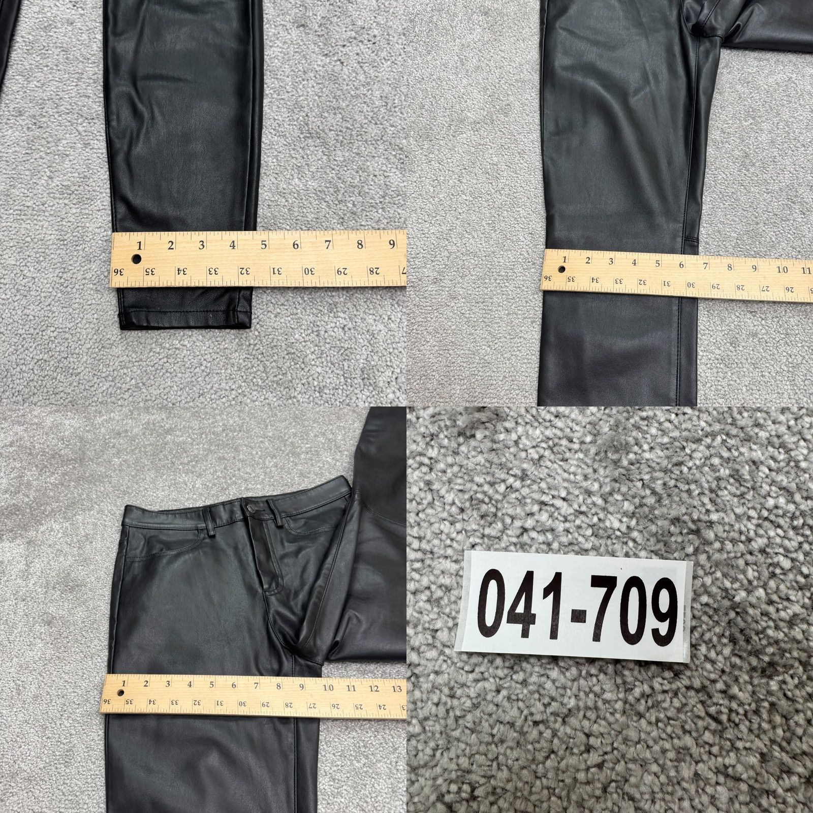 Free People Free People Pants Skinny Black Womens 29 Classic High Rise Flat Front Button Zip Stretch Leather Look Vegan Faux Leather Size 29" - 9 Thumbnail