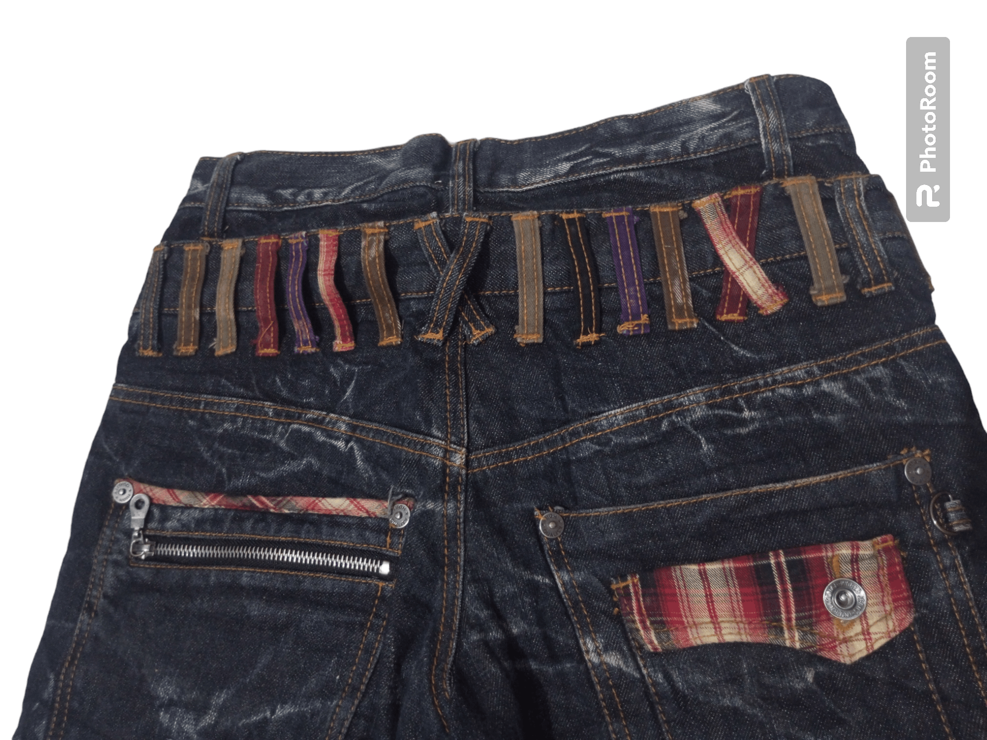 Hysteric Glamour Vintage Nylaus jeans double waist acid wash denim Size US 29 - 10 Thumbnail
