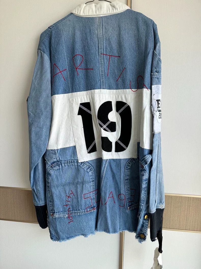 Greg Lauren greg lauren Badge denim polo shirt 2506-Nextarrow Size US M / EU 48-50 / 2 - 2 Thumbnail