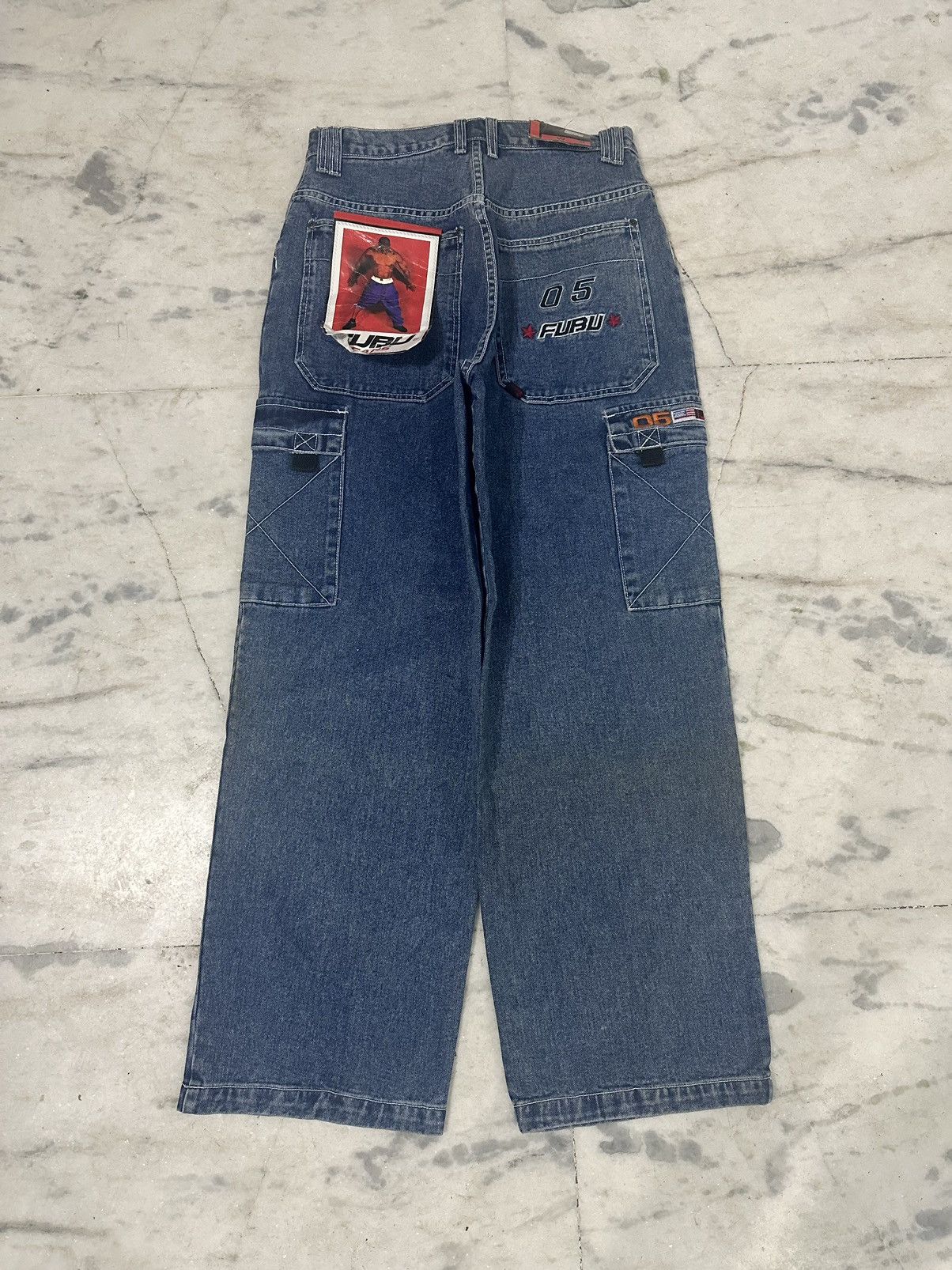 image of Vintage Y2K Fubu Cargo Denim in Blue, Men's (Size 30)