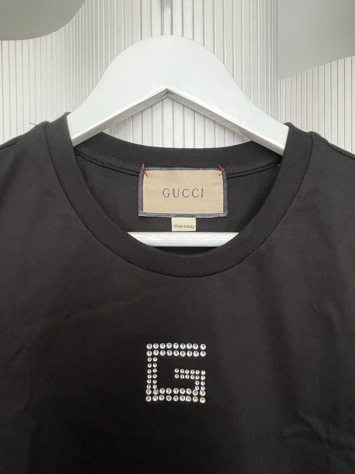 Gucci Gucci Black Square G Rhinestone-Embellished T- Shirt 🖤 Size S / US 4 / IT 40 - 6 Thumbnail