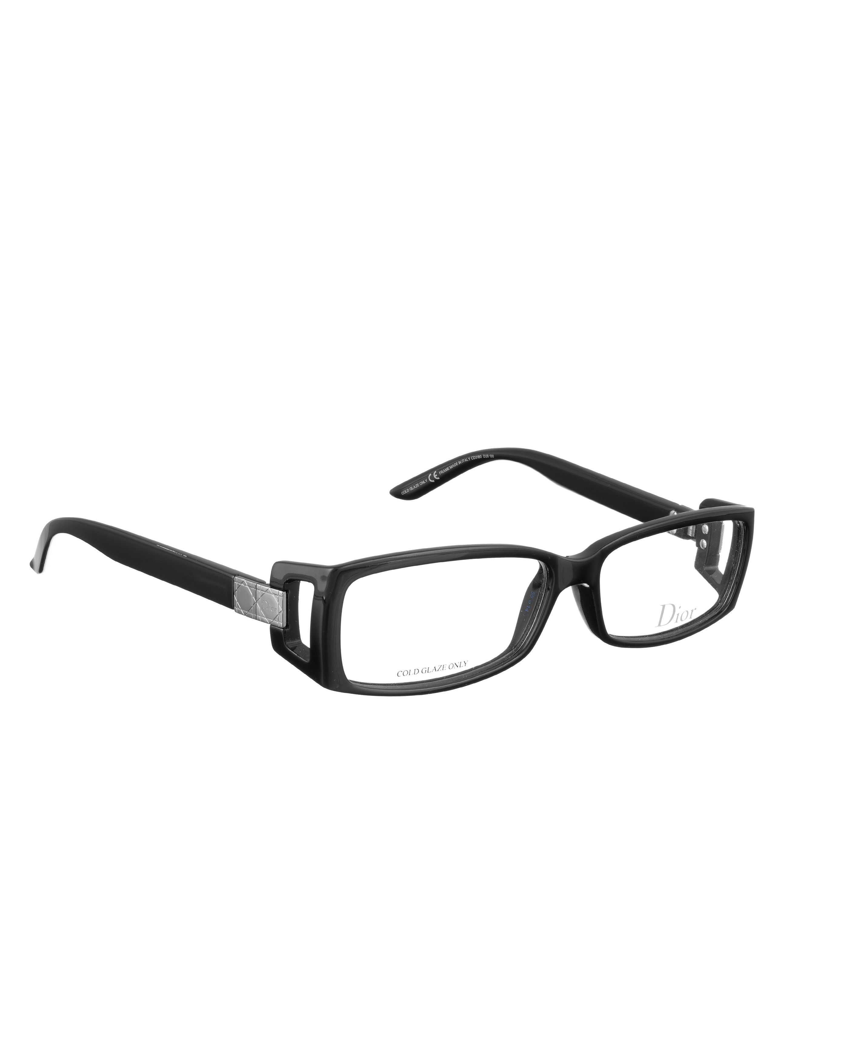 Dior Dior '00s Classic Rectangular Black Glasses with Cut Outs Size ONE SIZE - 2 Thumbnail