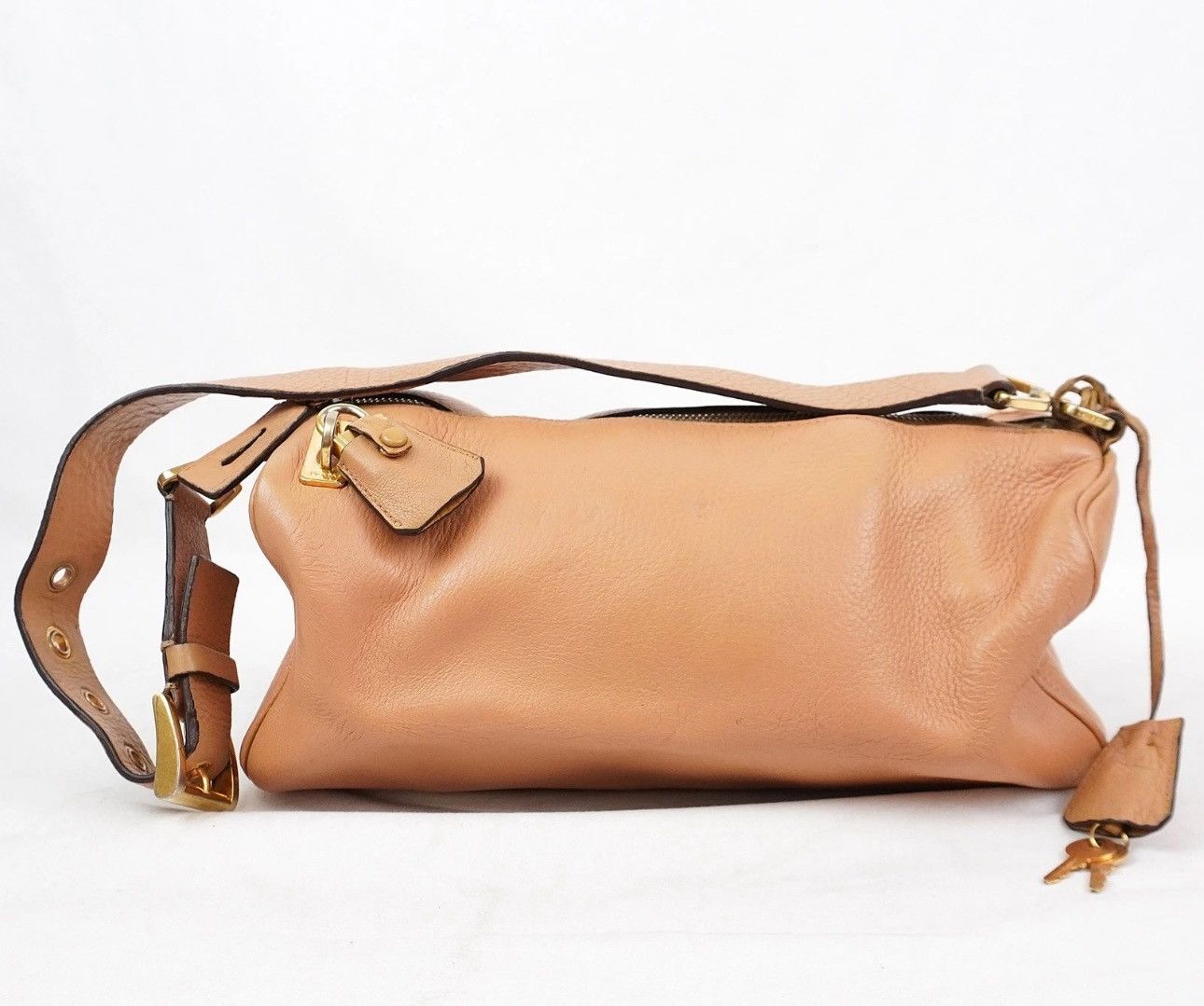 Prada Prada Vitello Daino Gold-Tone Padlock Leather Shoulder Bag Size ONE SIZE - 4 Thumbnail