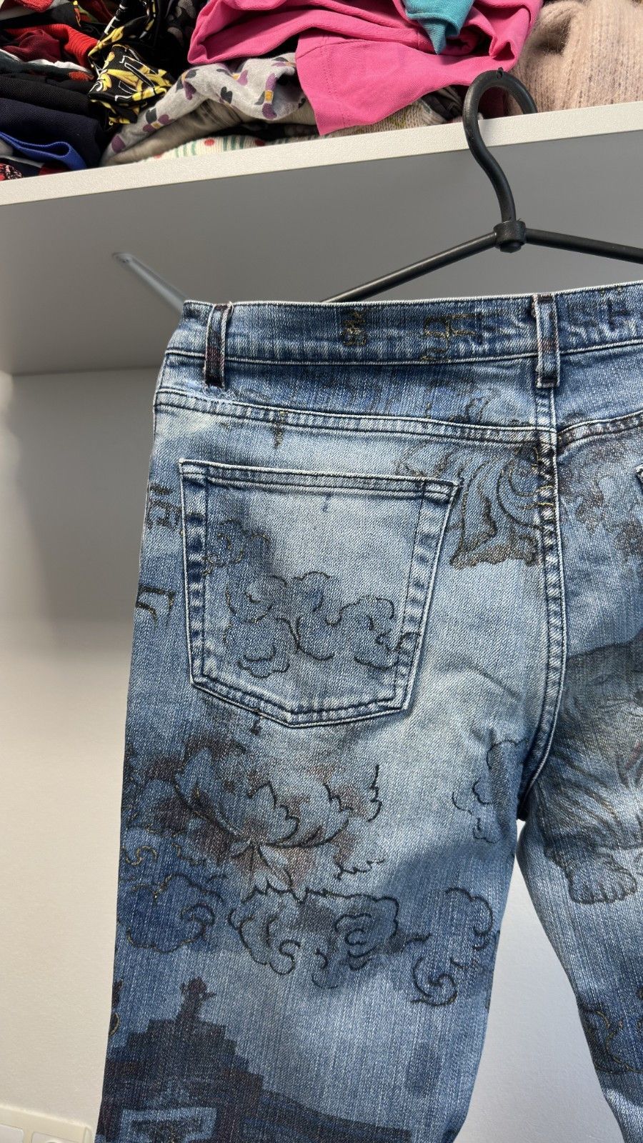 Roberto Cavalli A/W 2003 Roberto Cavalli Asian Fantasies Tattoo Flare Denim Size 25" / US 0 / IT 36 - 9 Thumbnail
