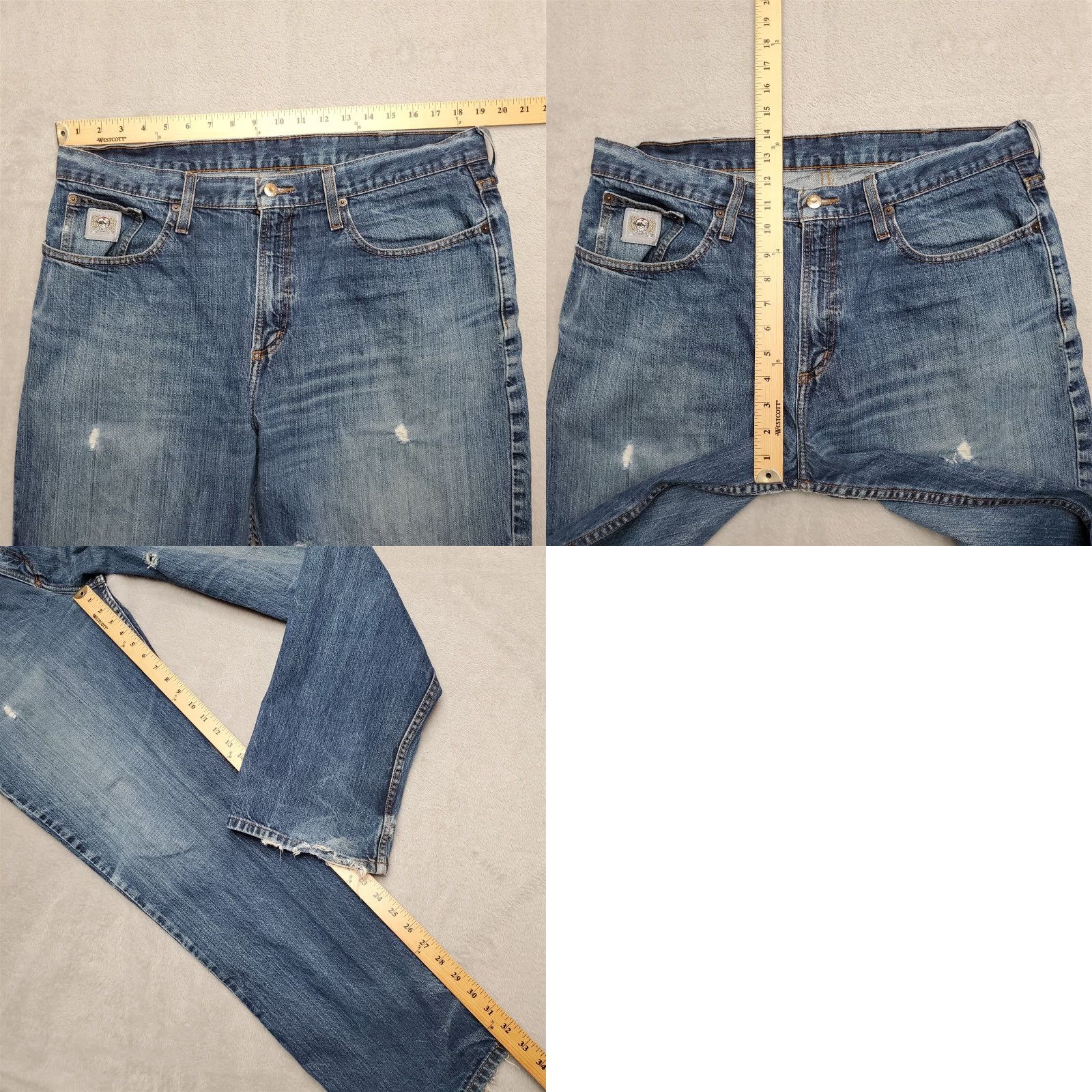 Denime Cinch Jeans Mens 38x33 Blue Faded Denim Silver Label Western Cowboy Ranch Work ShirtType: Jeans Size US 34 / EU 50 - 9 Thumbnail