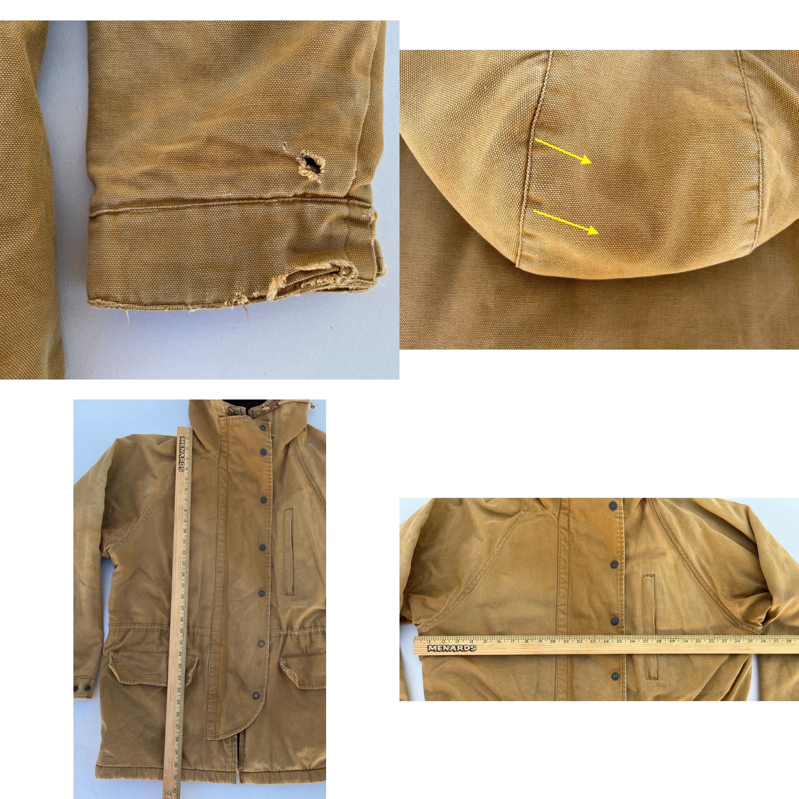 Polo Ralph Lauren Polo Ralph Lauren Coat Barn Chore Jacket Hooded Mens 90s Canvas Tan Wool Blend Lined Size M Vintage Size US M / EU 48-50 / 2 - 8 Thumbnail