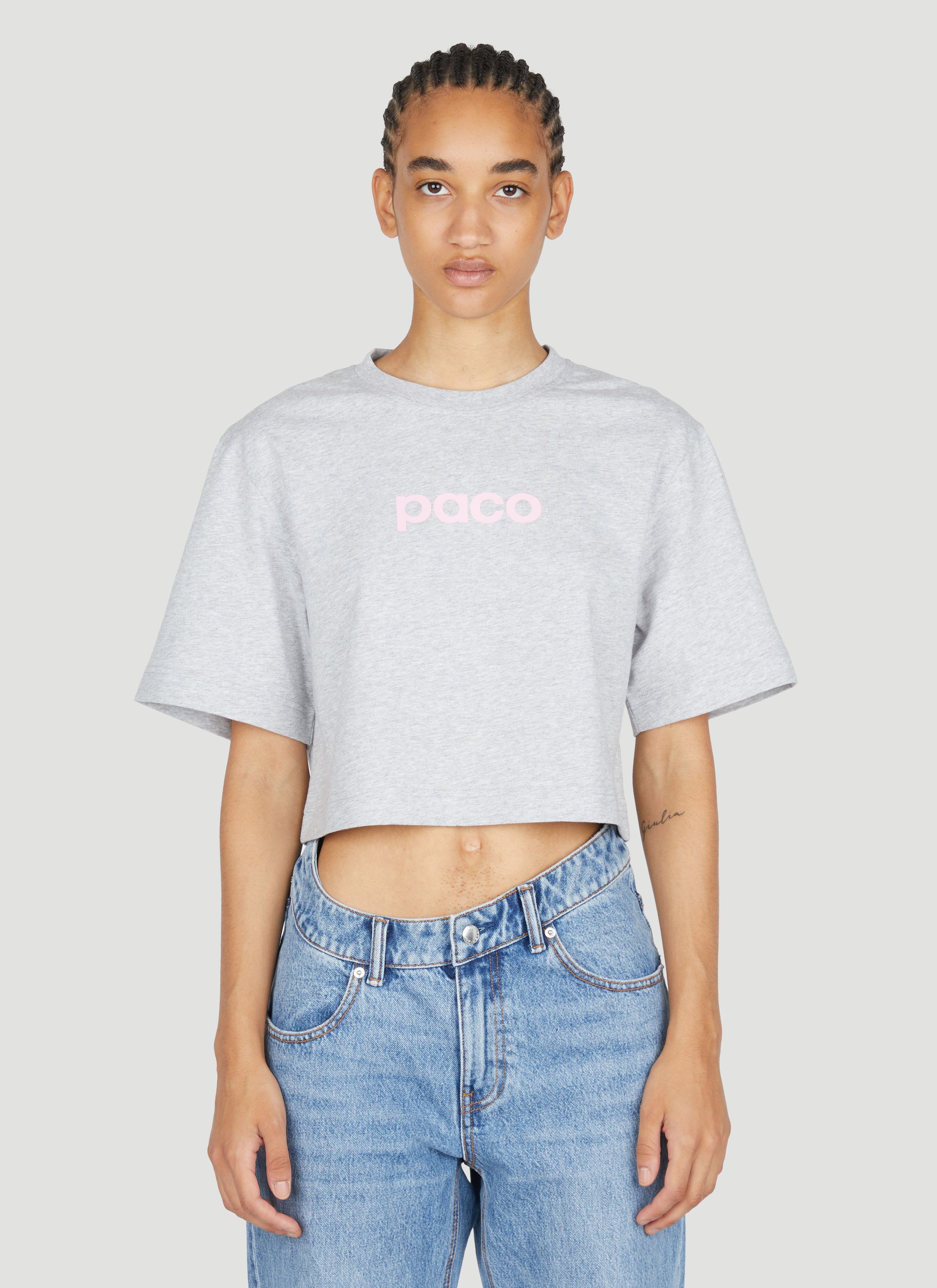 Paco Rabanne Logo Print Cropped T-Shirt Size S / US 4 / IT 40 - 1 Thumbnail