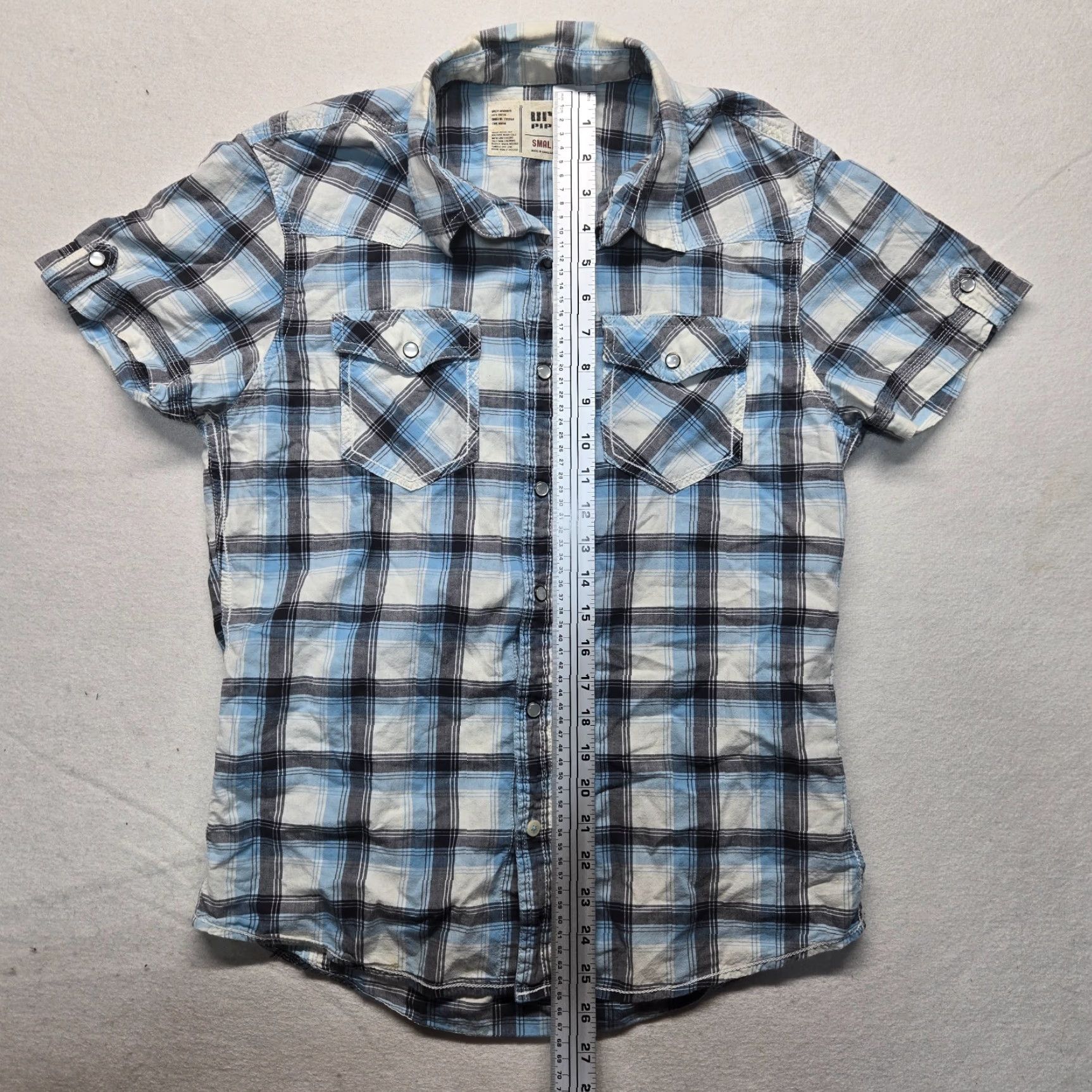 Vintage VINTAGE Urban Pipeline Western Style Shirt Men Small Blue White Plaid Cotton Casual Size US S / EU 44-46 / 1 - 6 Thumbnail
