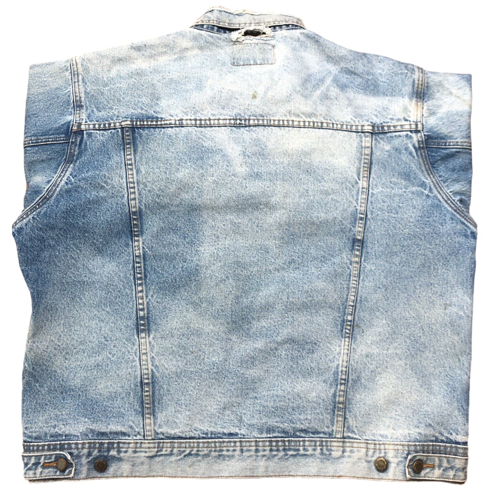 Wrangler VINTAGE Wrangler Denim Jacket Trucker Western Cowboy Blue 52 Chest Mens Regular Denim Jacket Size US 36 / EU 52 - 3 Thumbnail