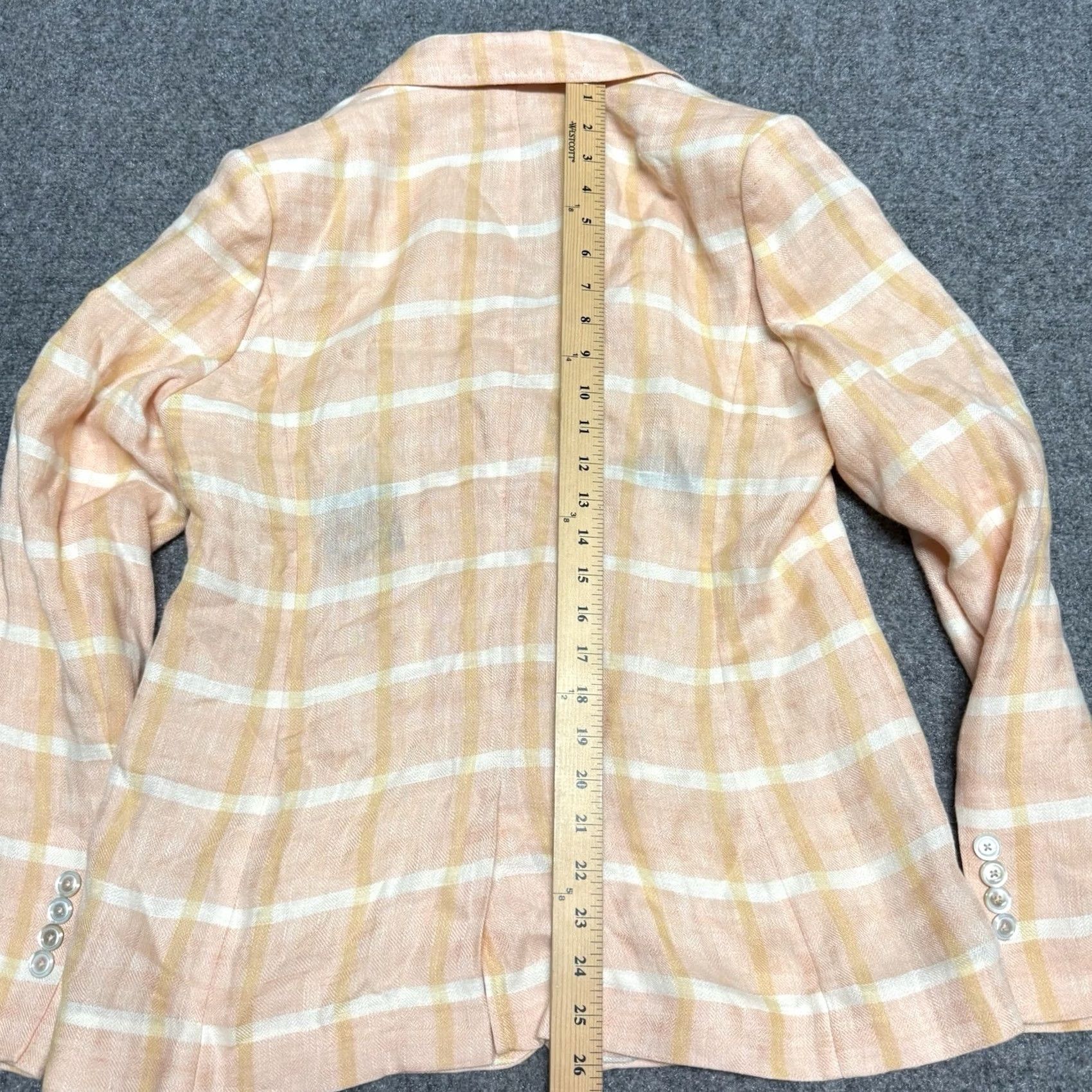 Brooks Brothers Brooks Brothers Blazer Jacket Womens 12 Checkered Linen Orange Button Pockets Casual Classic Designer Preppy Womens Size XL / US 12-14 / IT 48-50 - 6 Thumbnail