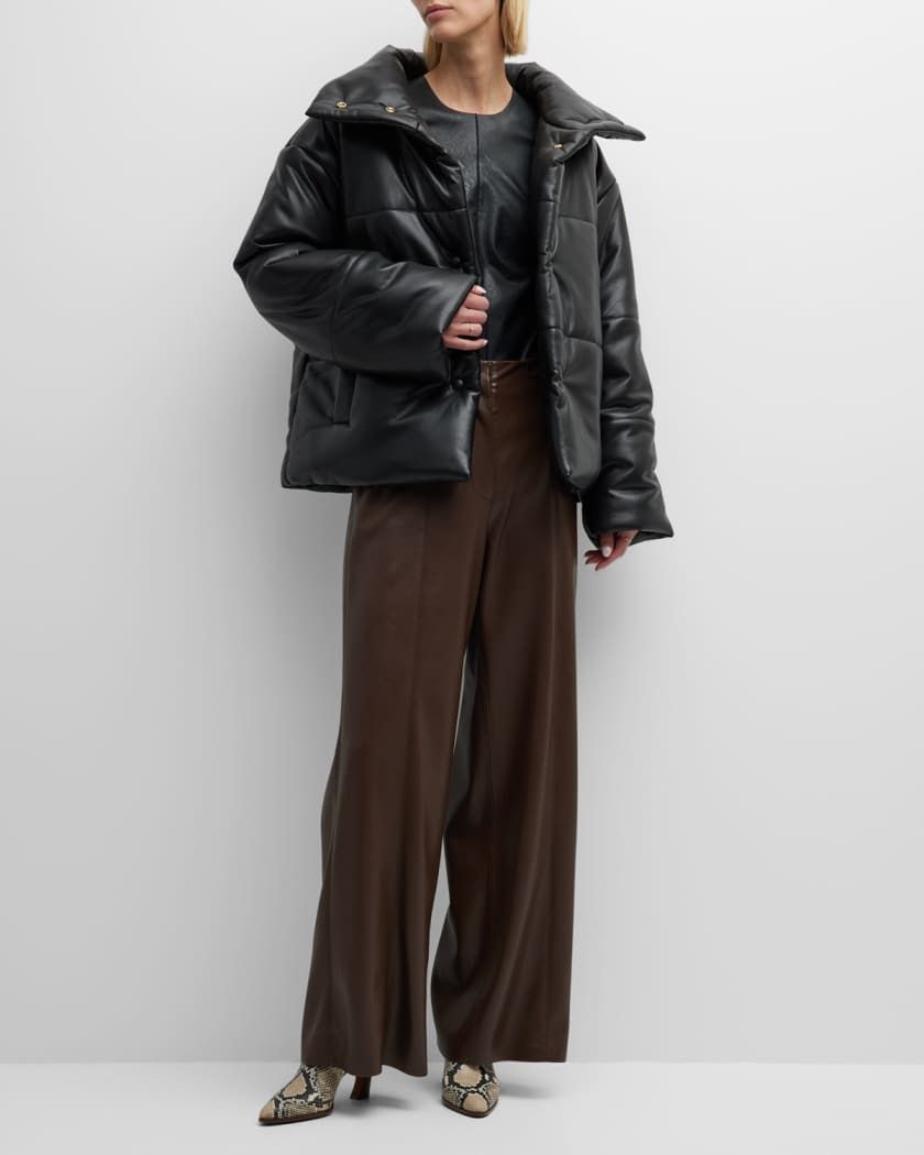 Nanushka Nanushka Hide Faux Leather Black Puffer Jacket Size M / US 6-8 / IT 42-44 - 2 Thumbnail