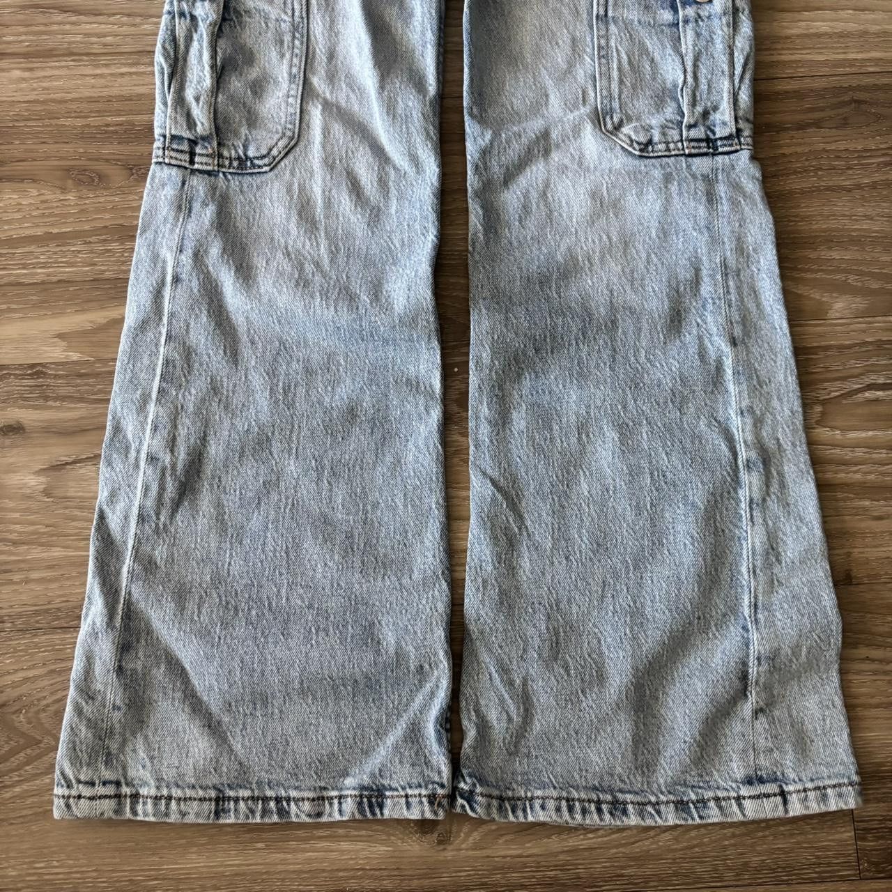 Aeropostale Crazy Vintage Y2K/2000s Aeropostale Mid Rise Flare Cargo Denim Jeans! Size 27" / US 4 / IT 40 - 4 Thumbnail
