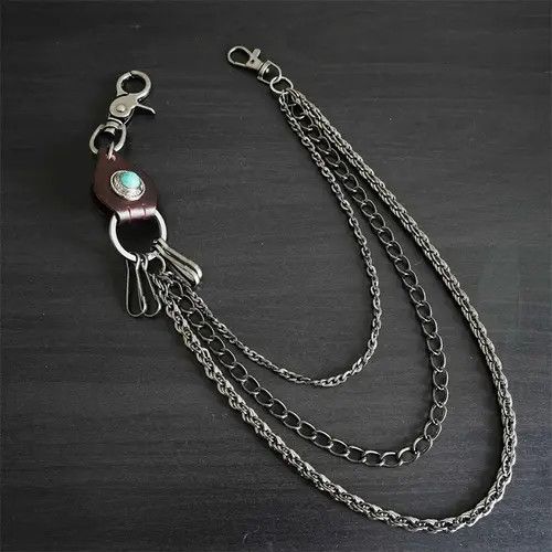 VIBE Leather Silver Chain For Pant Size ONE SIZE - 2 Thumbnail