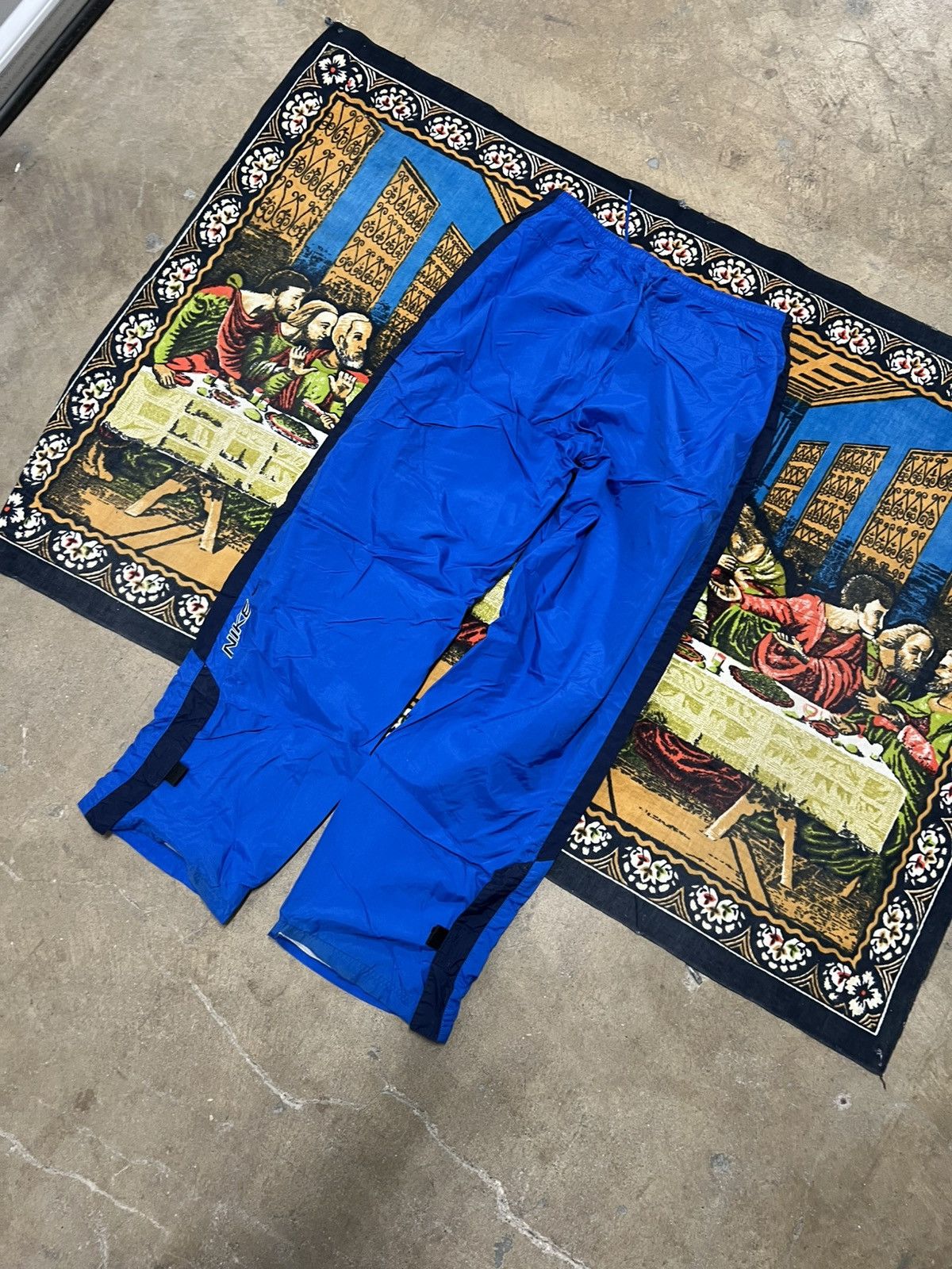 Nike Blue Nike track pants size large baggy skater sportswear y2k Size US 34 / EU 50 - 6 Thumbnail