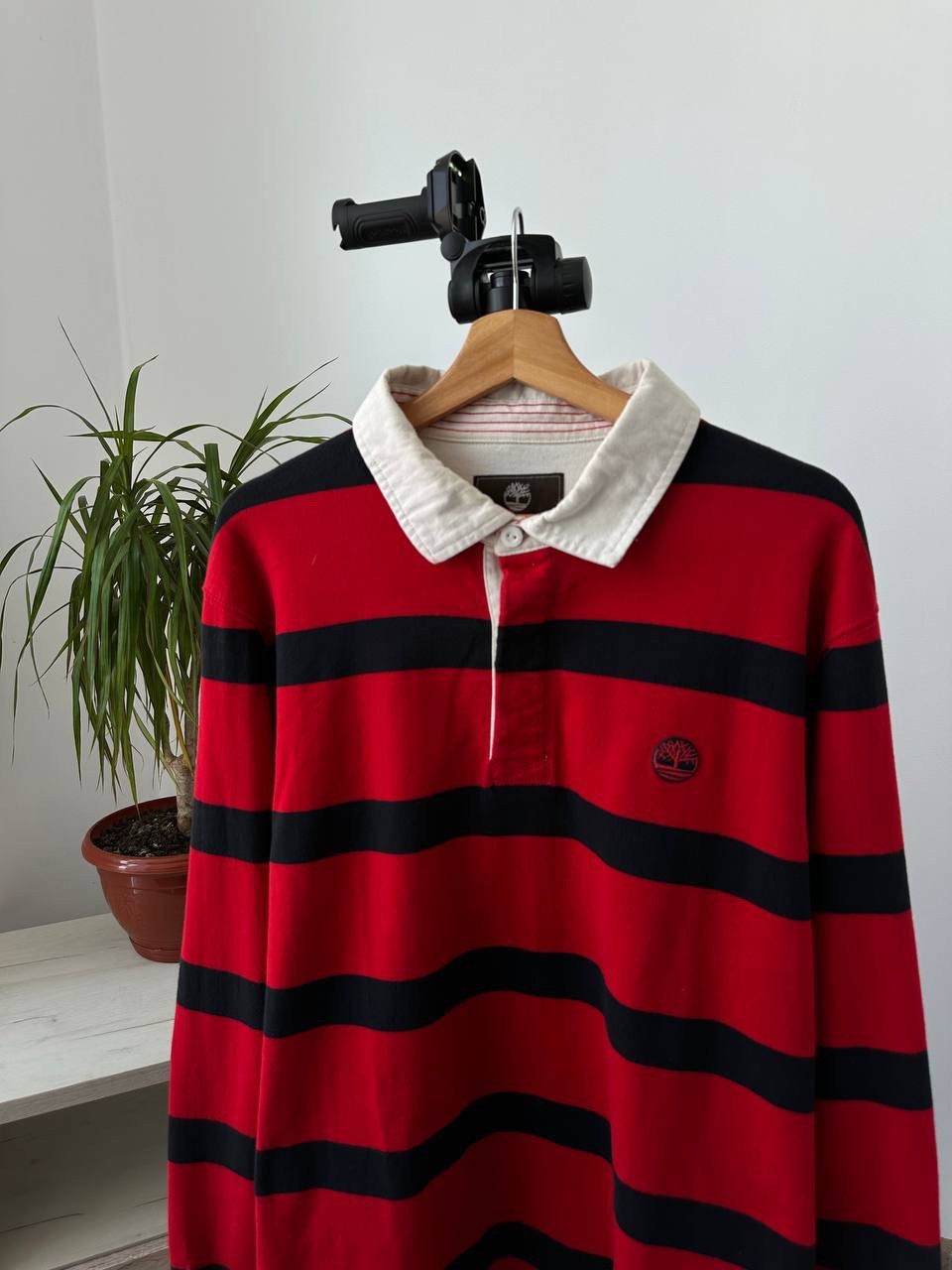 Timberland × Vintage Vintage Timberland Red Rugby Striped Sweatshirt Size US XL / EU 56 / 4 - 7 Thumbnail