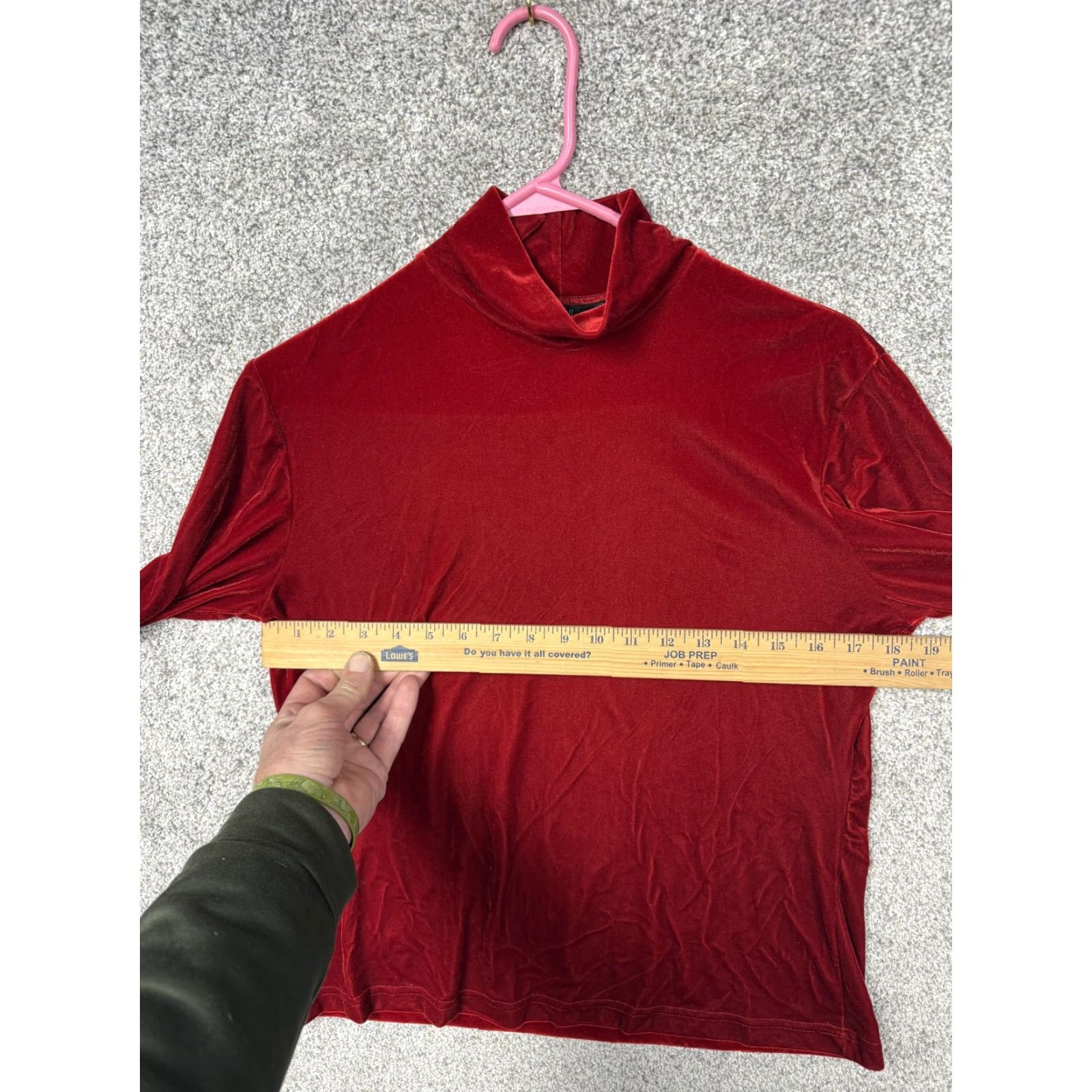 Vintage VINTAGE Rafaella Top Shirt M Red Velvet Stretch Long Sleeve Mock Neck Womens Girls? Size M / US 6-8 / IT 42-44 - 4 Thumbnail