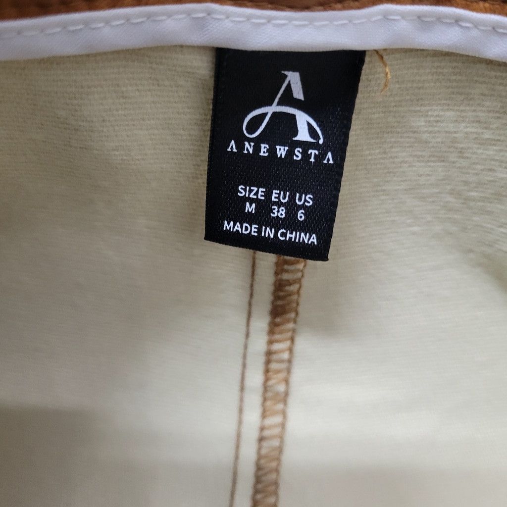 Other ANEWSTA Women Faux-Leather Wide-Leg Brown Pants Size Medium Size 28" / US 6 / IT 42 - 11 Thumbnail
