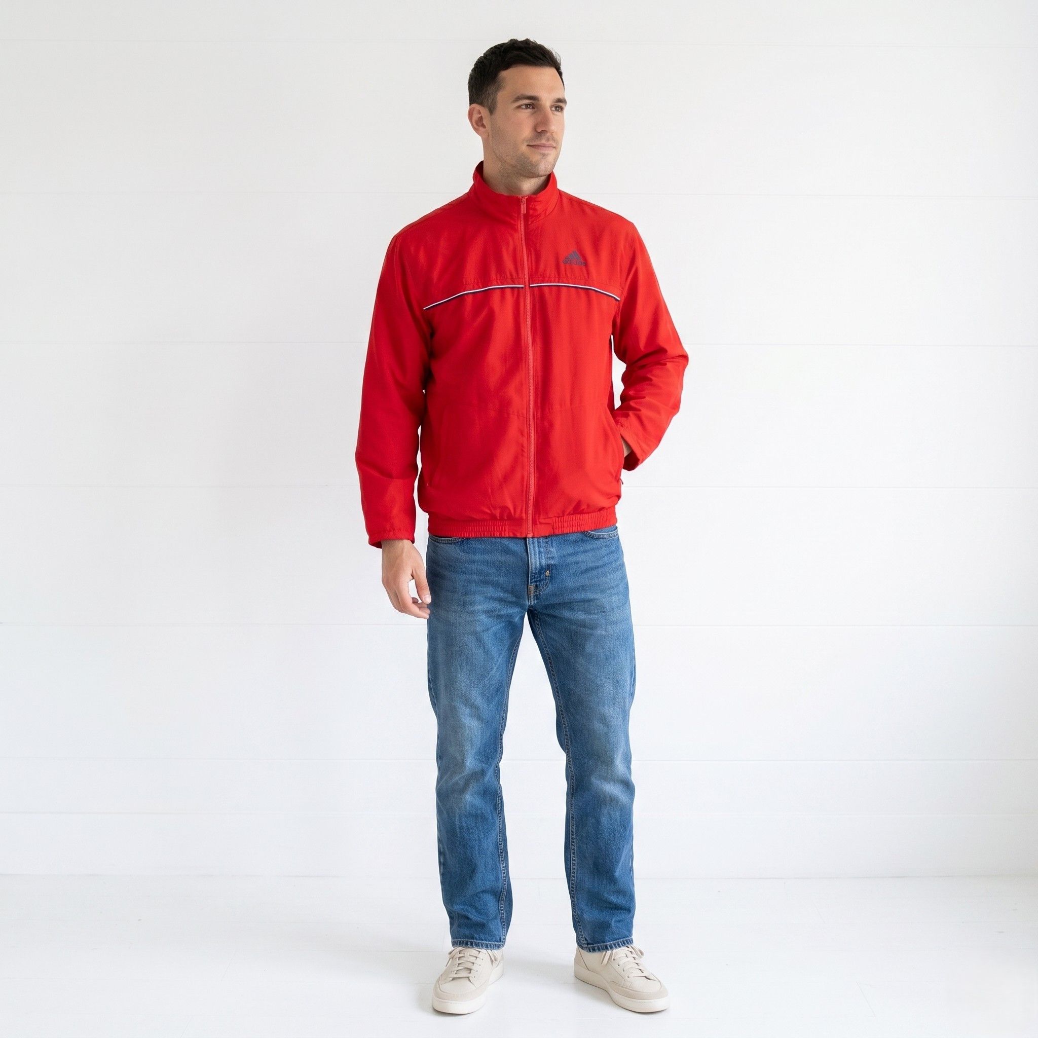 Adidas Adidas Men M 180 Jacket Red Activewear Retro Top 6324 Size US M / EU 48-50 / 2 - 1 Thumbnail