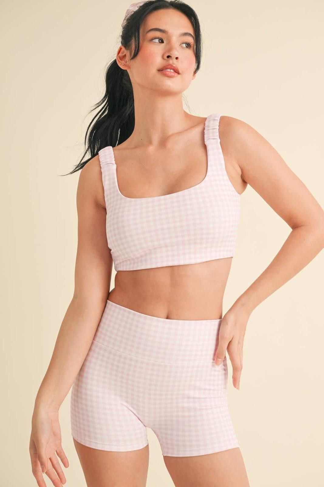 Christian Kimber Gingham Print Ruched Bra Top by Kimberly C Size ONE SIZE - 6 Thumbnail