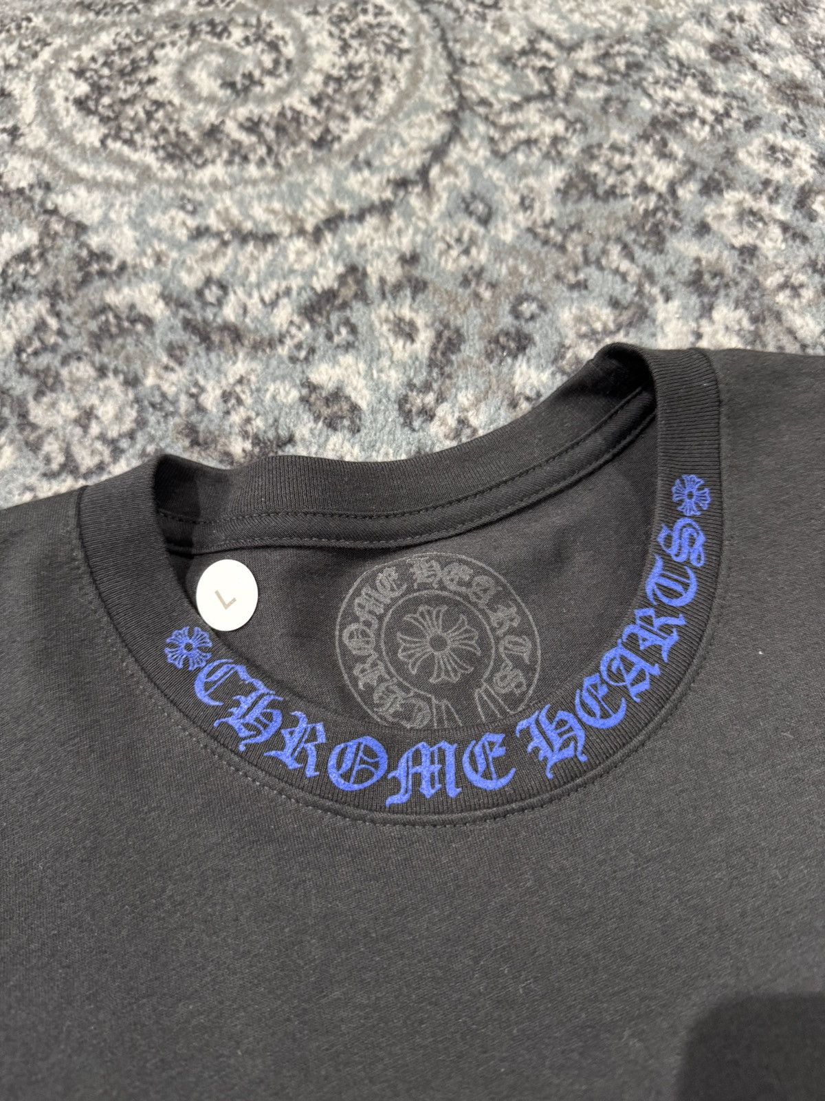 Chrome Hearts Chrome Hearts Neck Logo Tee Black/Blue Size US L / EU 52-54 / 3 - 3 Thumbnail