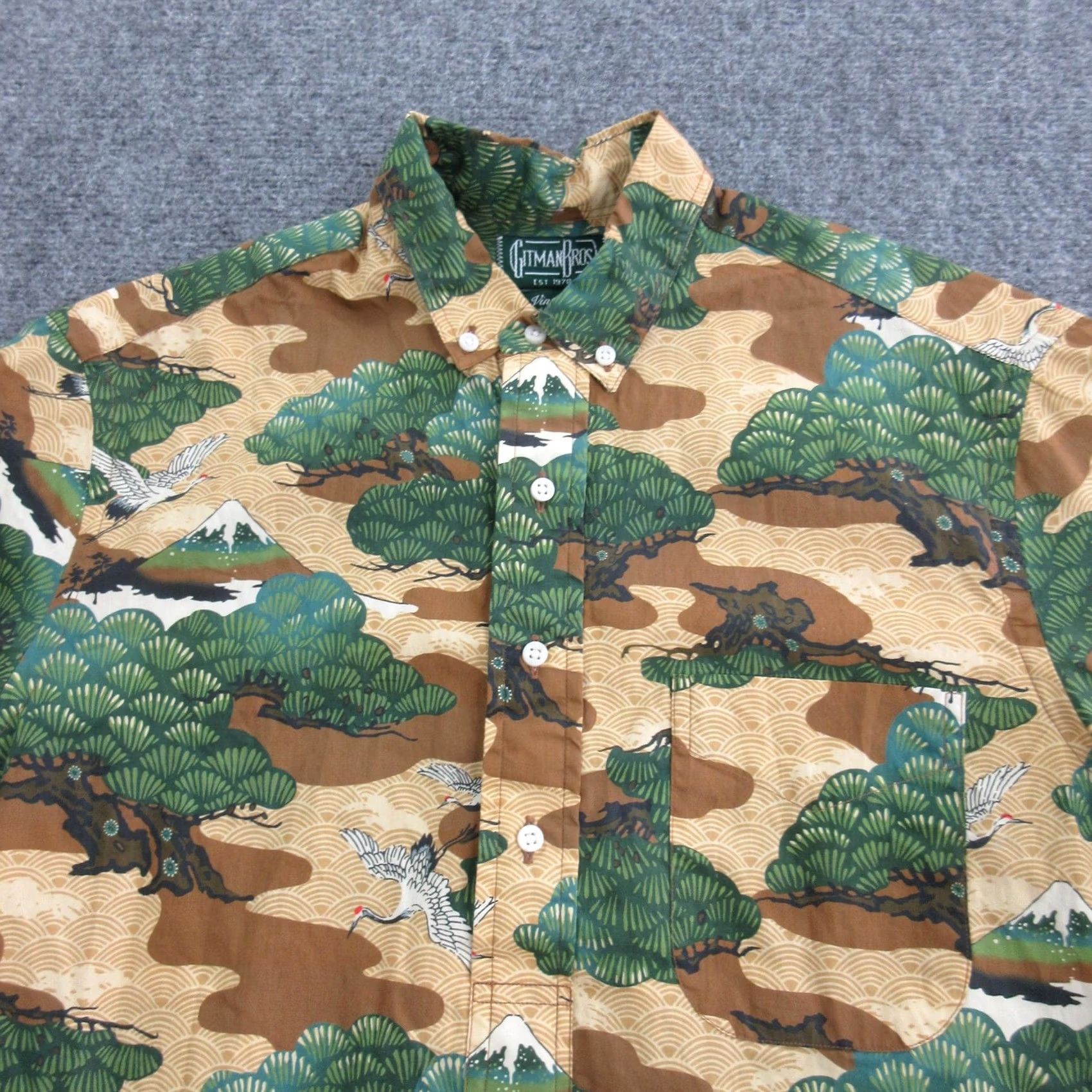 Vintage Gitman Bros Shirt Mens M Brown Fuji Camp Short Sleeve Button Up Size US M / EU 48-50 / 2 - 2 Thumbnail