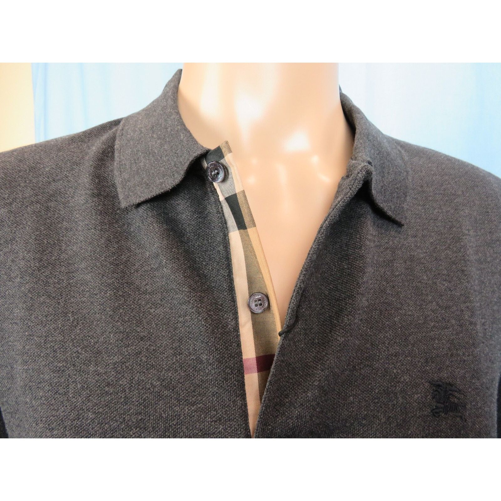 Burberry BURBERRY OXFORD DARK GRAY COTTON CHECK LOGO SLEEVE SHIRT S Size US S / EU 44-46 / 1 - 5 Thumbnail