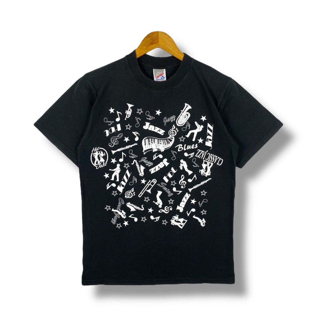 Vintage Vintage 90's CLASSIC JAZZ & BLUES Graphic Tee Shirt Medium Size US M / EU 48-50 / 2 - 1 Thumbnail