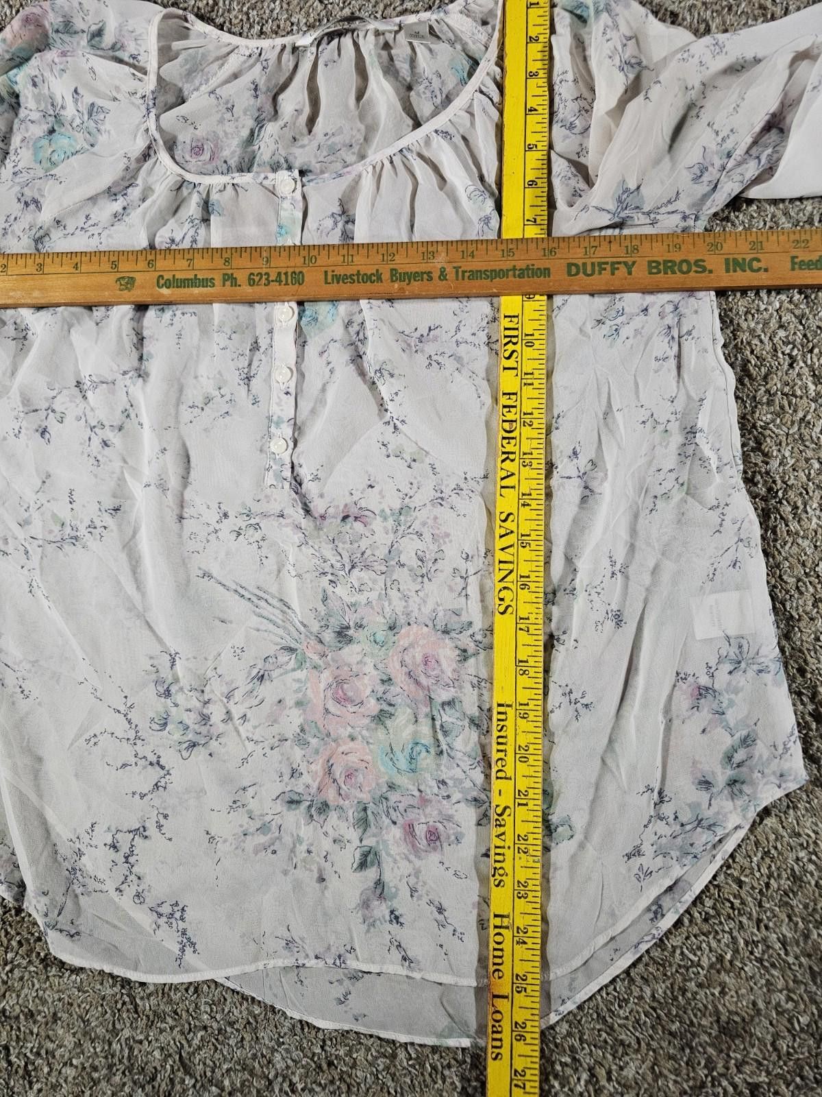 Other LC Lauren Conrad Sheer Blouse Floral M Size M / US 6-8 / IT 42-44 - 3 Thumbnail