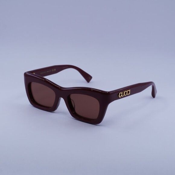 Gucci Gucci GG1773SA 002 Sunglasses Burgundy Cay Eye Frame Size ONE SIZE - 5 Thumbnail