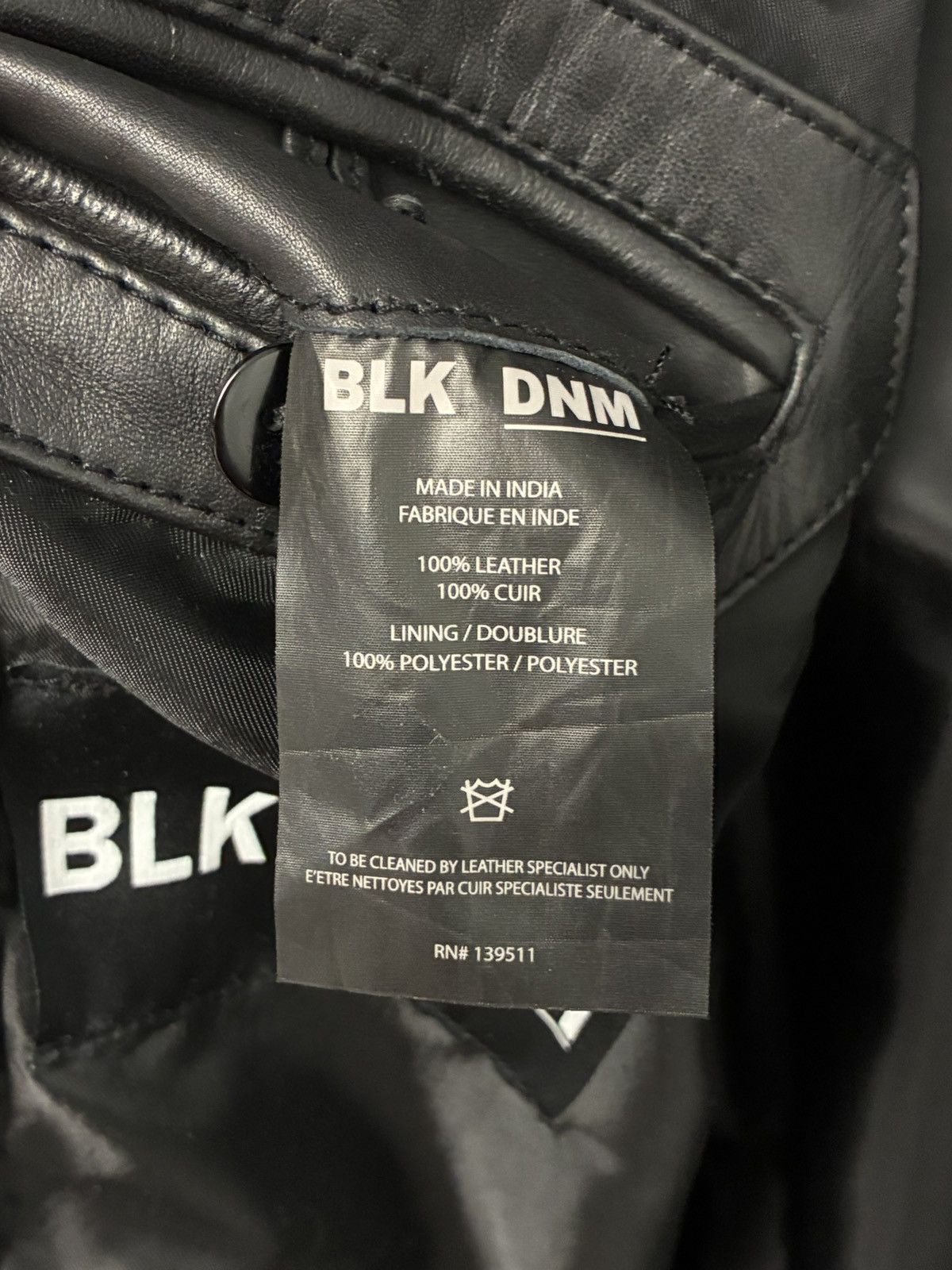 Blk Dnm Black Leather Biker Jacket Size Medium. Size US M / EU 48-50 / 2 - 12 Thumbnail