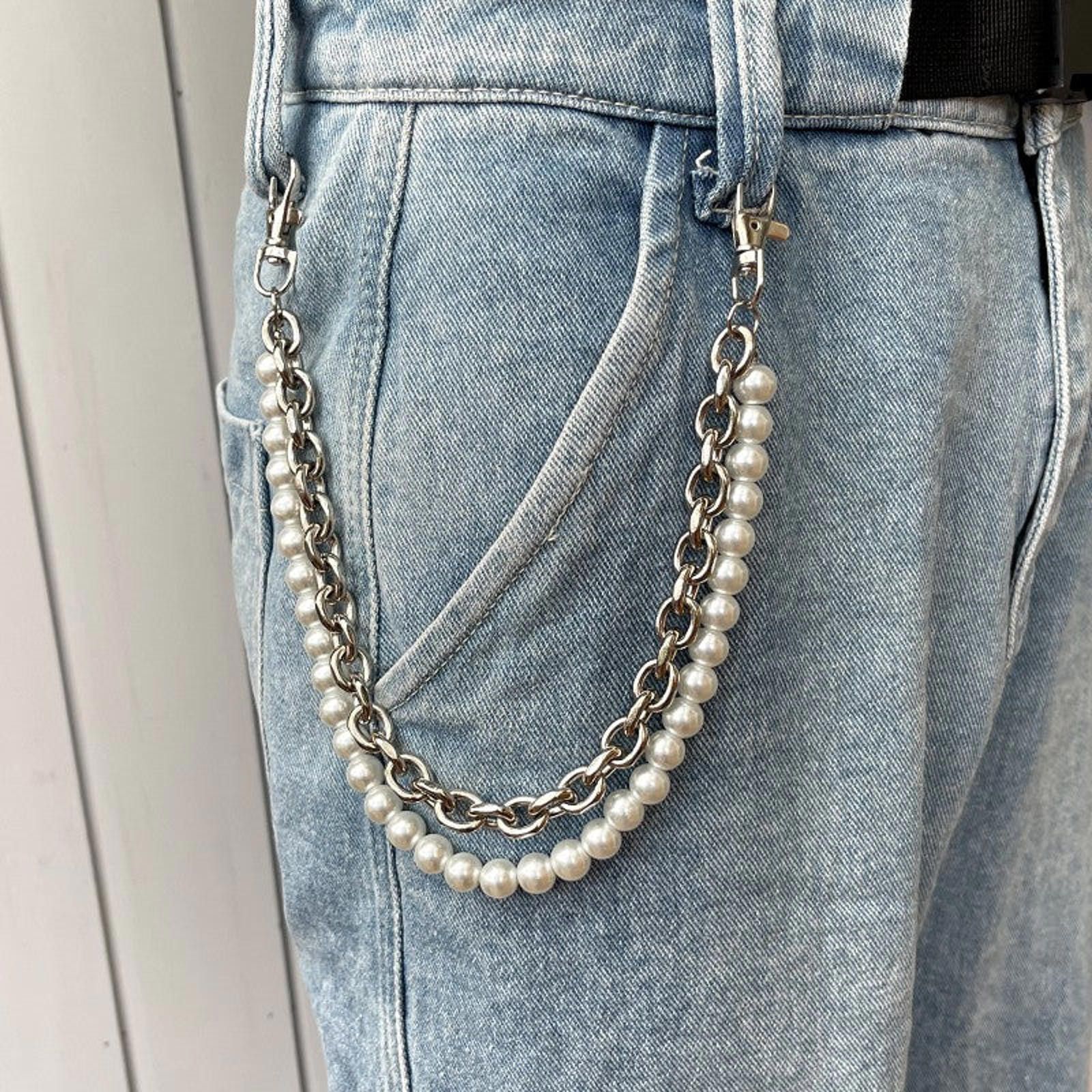 Other Pearl Waist Wallet Chain, Double Layered Pants Chain Size ONE SIZE - 1 Thumbnail