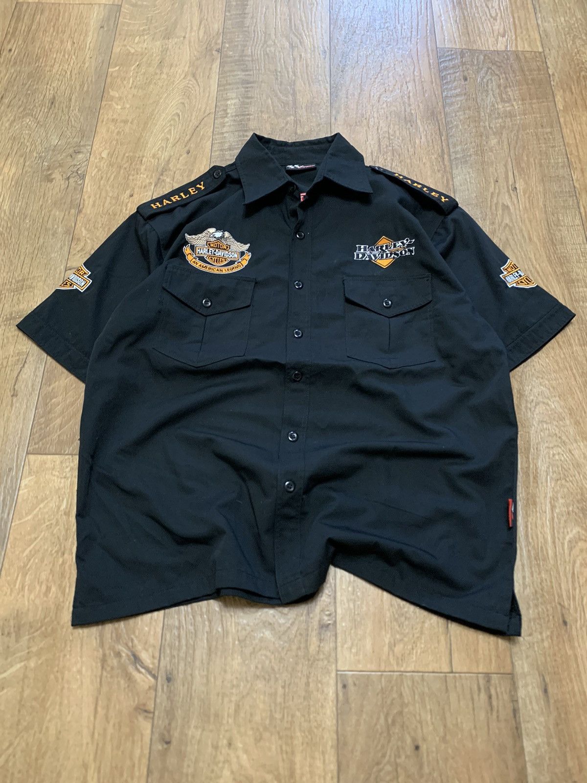 Other Vintage Y2K Harley Davidson Shirt Button Up Big Logo Back Size US L / EU 52-54 / 3 - 1 Thumbnail