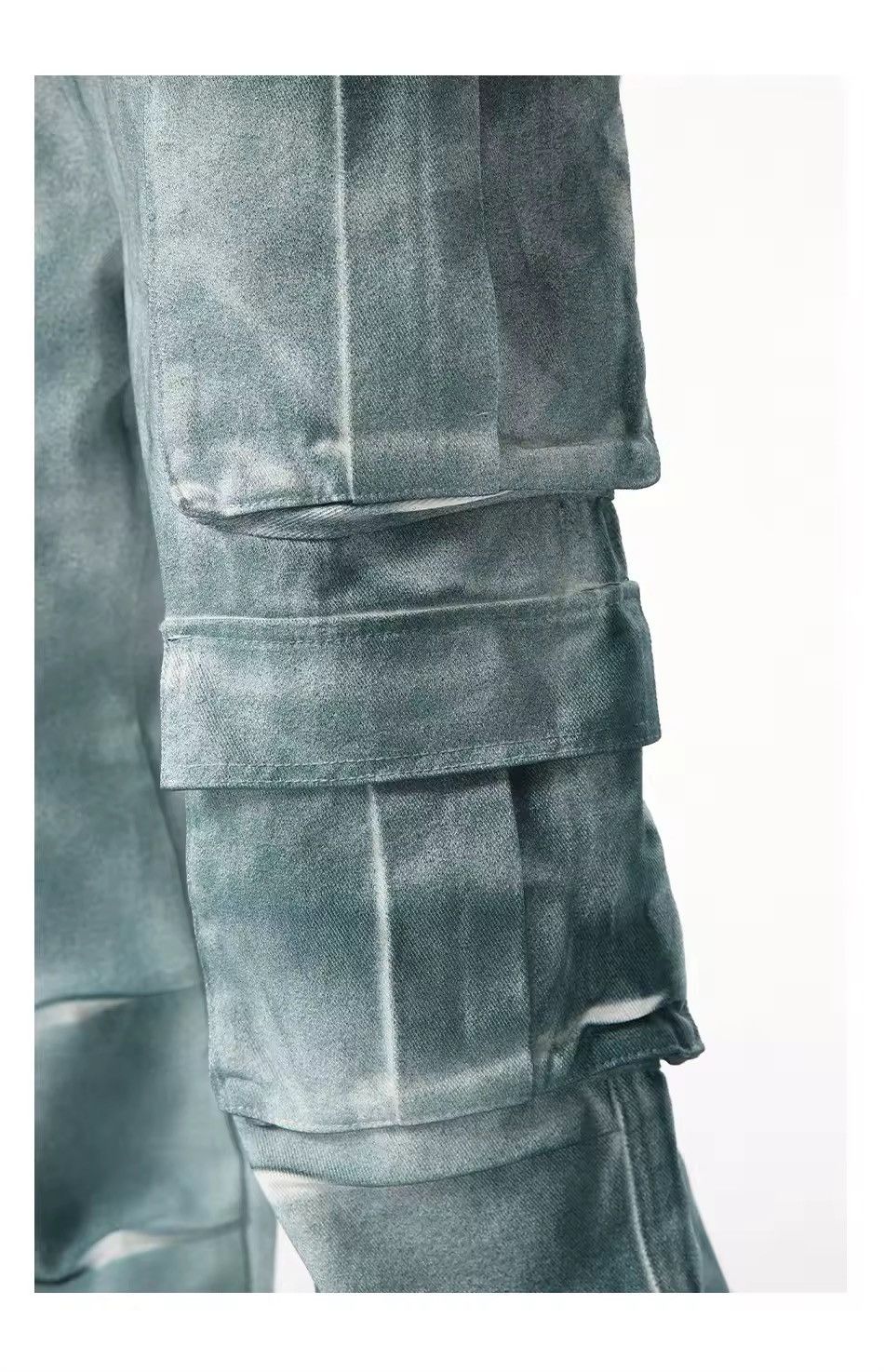 Jean Design Cargo Pockets Baggy Washed Y2k Jeans Size US 33 - 8 Thumbnail