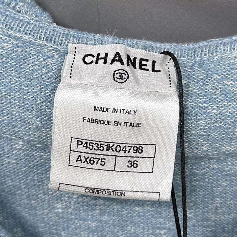 Chanel Chanel Blue Ruffled Collar Knit Sleeveless Top Size XS / US 0-2 / IT 36-38 - 5 Thumbnail