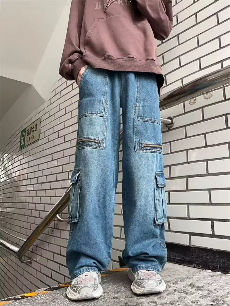 Jean × Vintage Streetwear Cargo Wide Leg Jeans Size US 32 / EU 48 - 4 Thumbnail