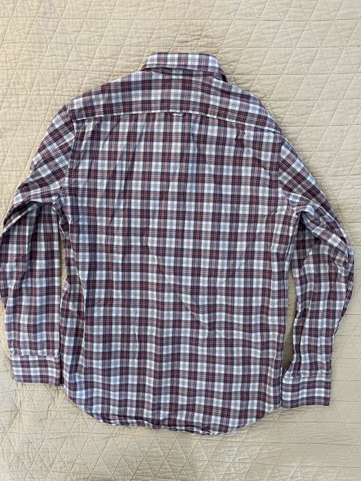 Billy Reid Check Print Spread Collar Sport Shirt Grailed