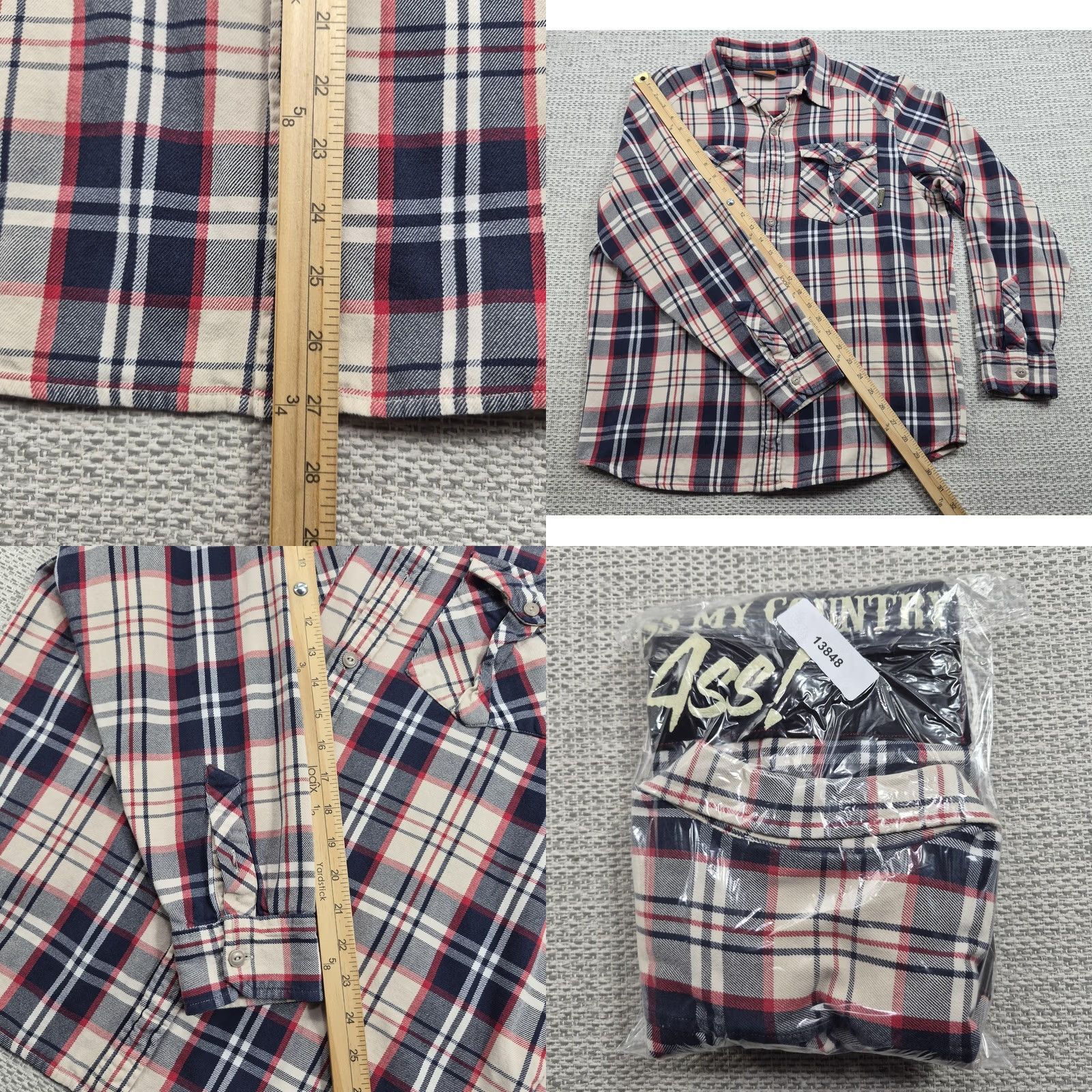 Merrell Merrell Button Up Flannel Shirt Mens M Plaid Long Sleeve Multicolor Patrotic USA Western 90s California Outdoor Patriotic Shirt Size US M / EU 48-50 / 2 - 9 Thumbnail