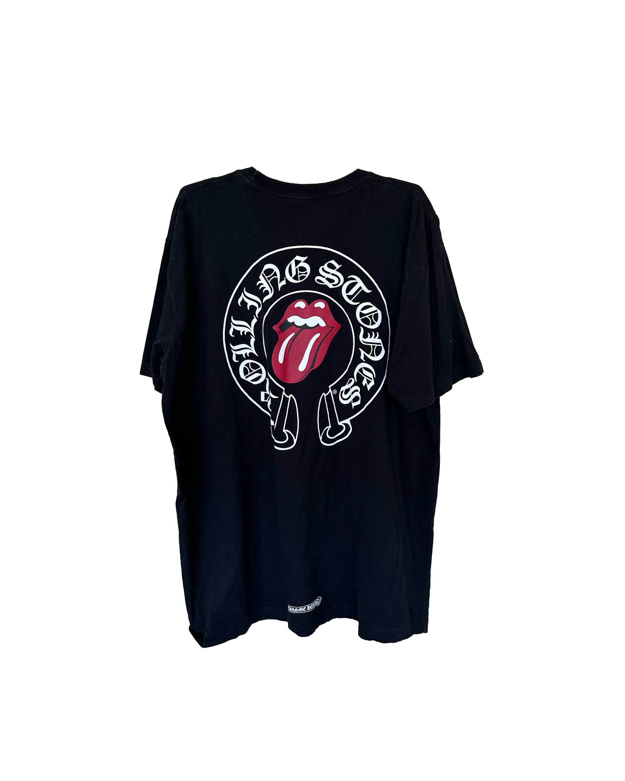 Pre-owned Chrome Hearts Rolling Stones Horshoe Tee In Black