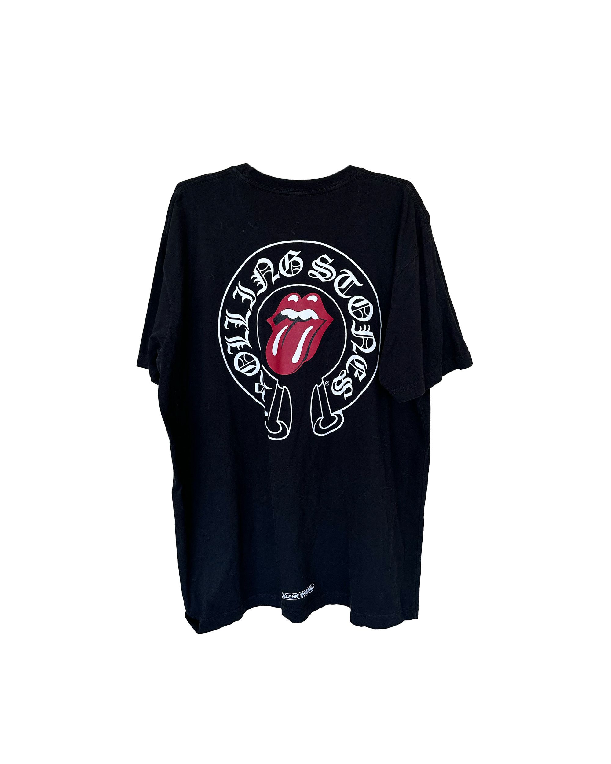 image of Chrome Hearts Rolling Stones Horshoe Tee in Black, Men's (Size 2XL)